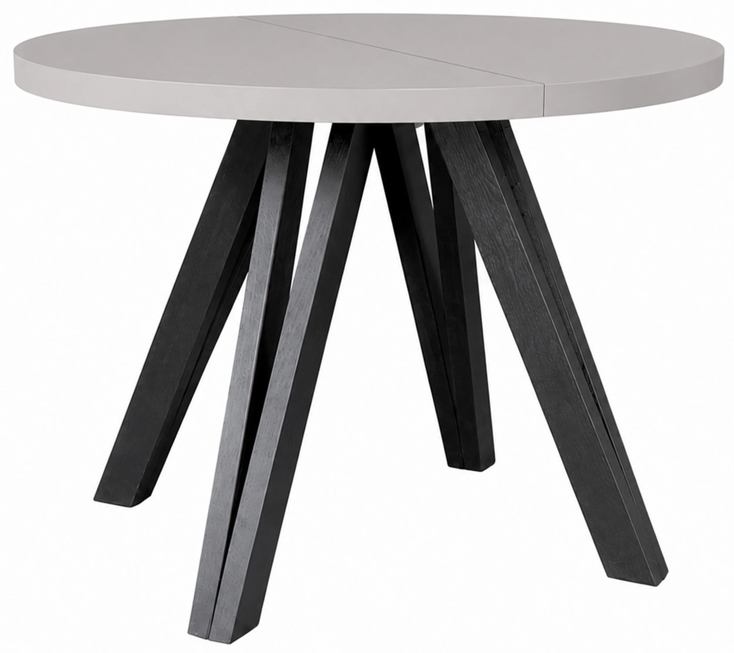 Stół rozkładany do jadalni Nuuvel 100-180x100 cm kaszmir z czarnymi nogami hairpin