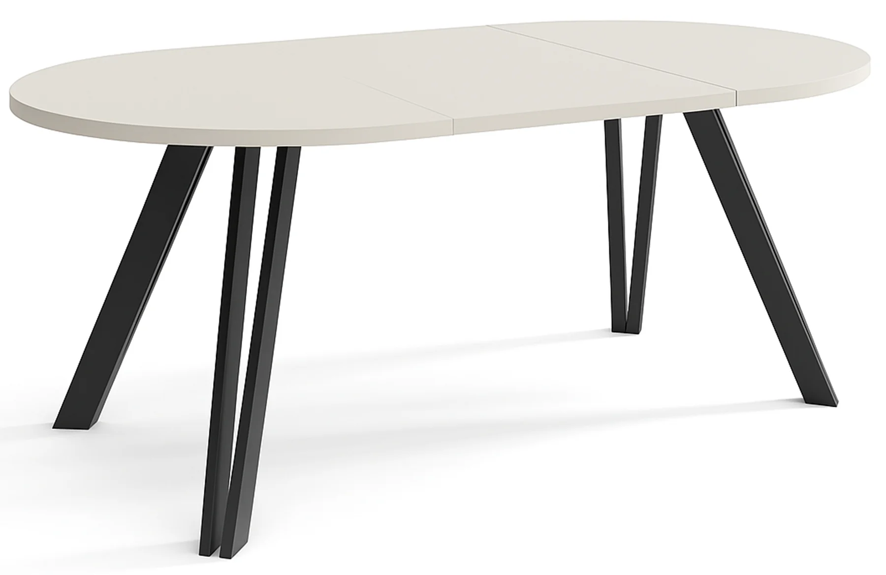 Stół rozkładany do jadalni Nuuvel 100-180x100 cm kaszmir z czarnymi nogami hairpin - Image 2