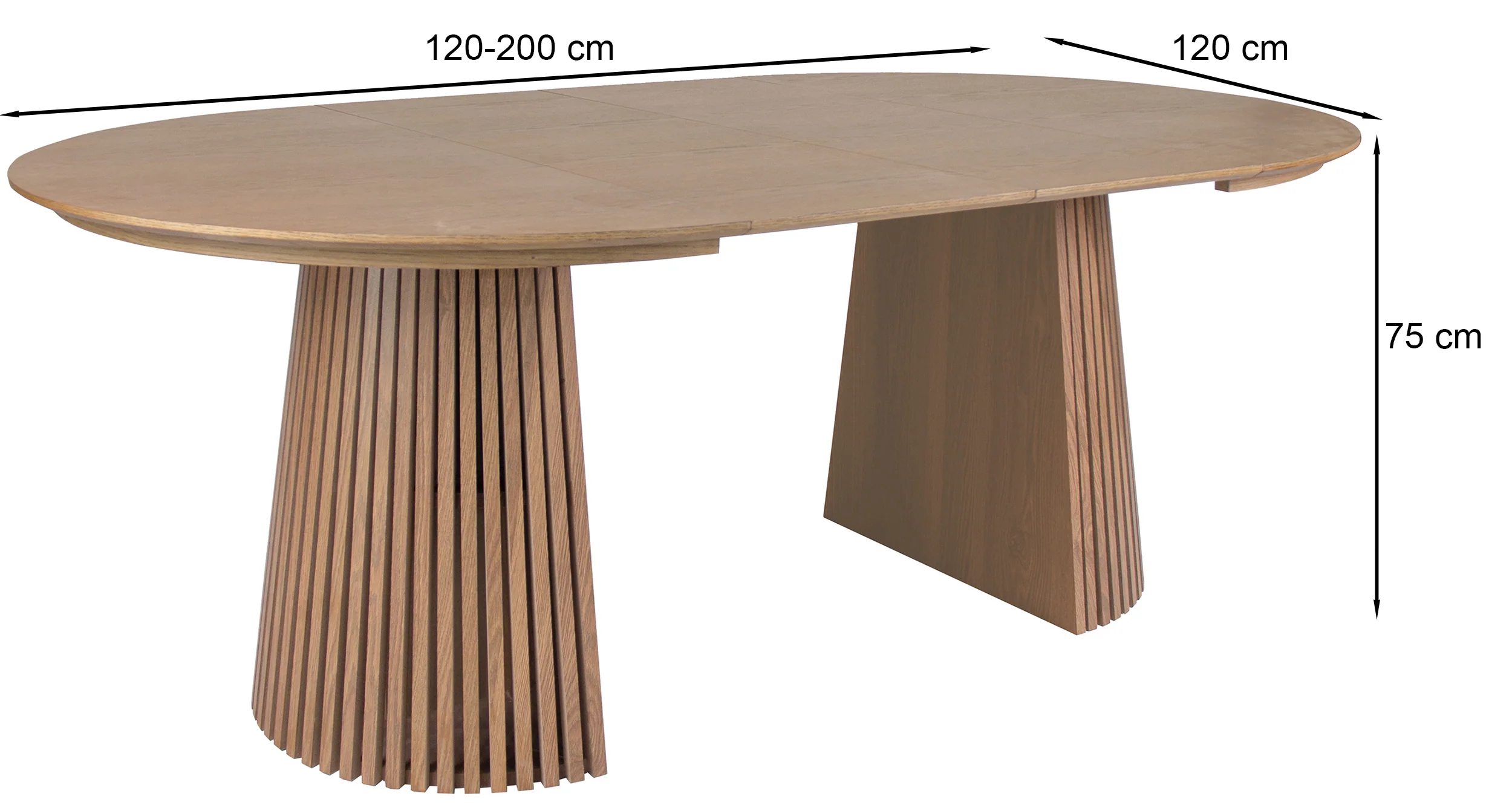 Stół rozkładany Formisty 120-200x120 cm lamele dąb naturalny - Image 12