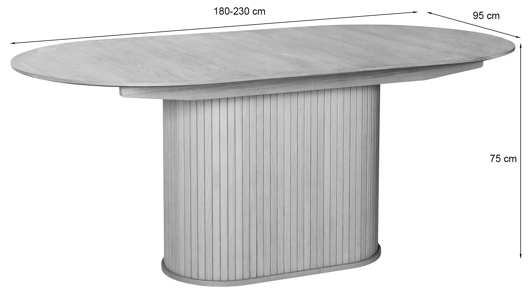 Stół rozkładany Gativel 180-230x95 cm lamele dąb palony - Image 6