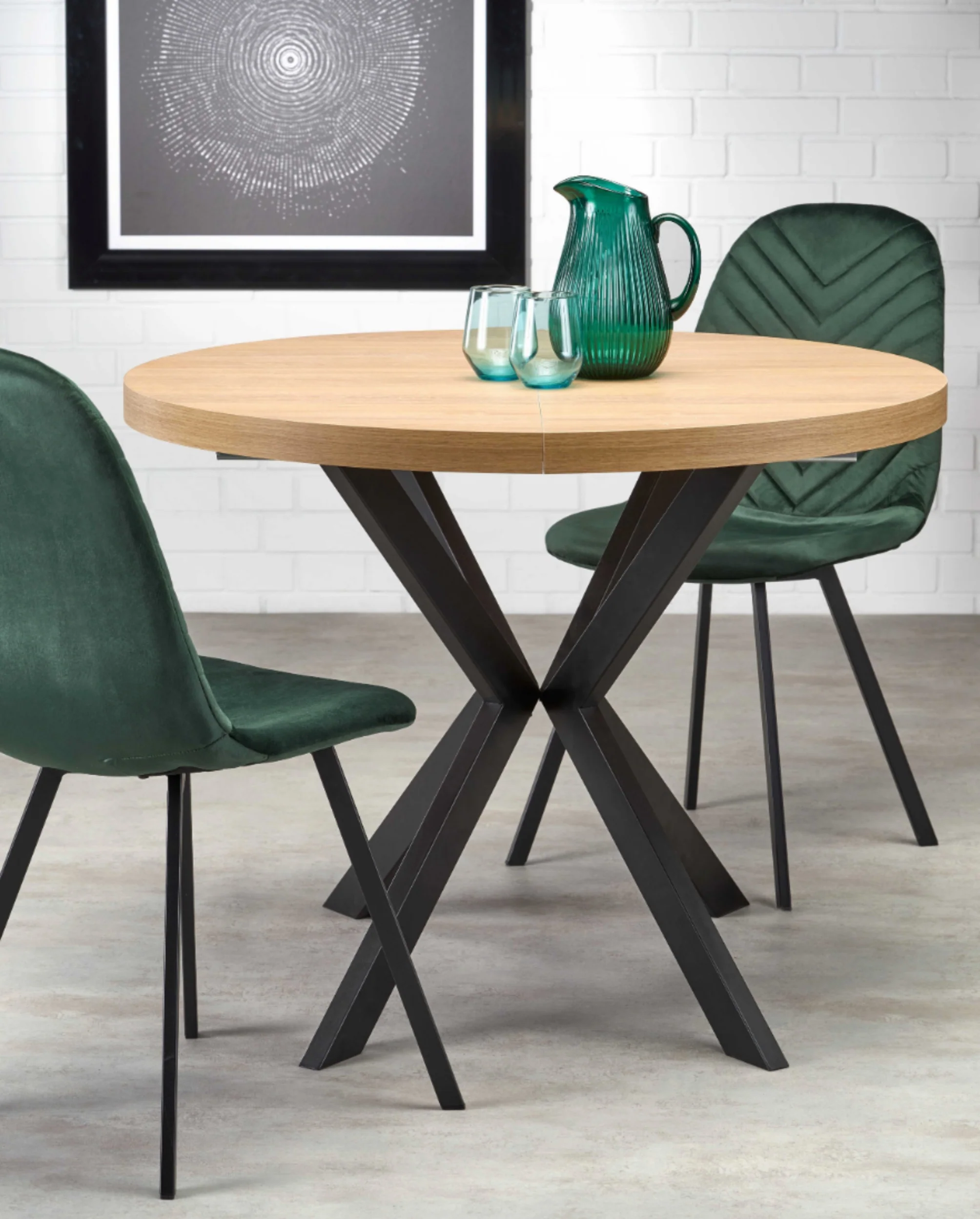 Stół rozkładany Obereler 100-250x100 cm dąb złoty/ czarny - Image 2