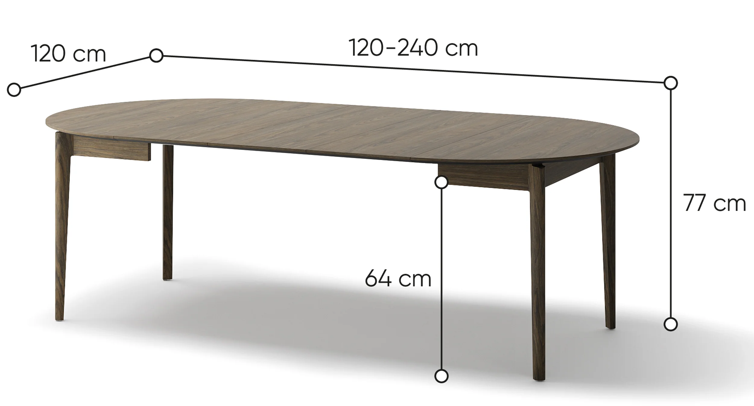 Stół rozkładany Plot 120-240x120 cm dąb ciemny - Image 10