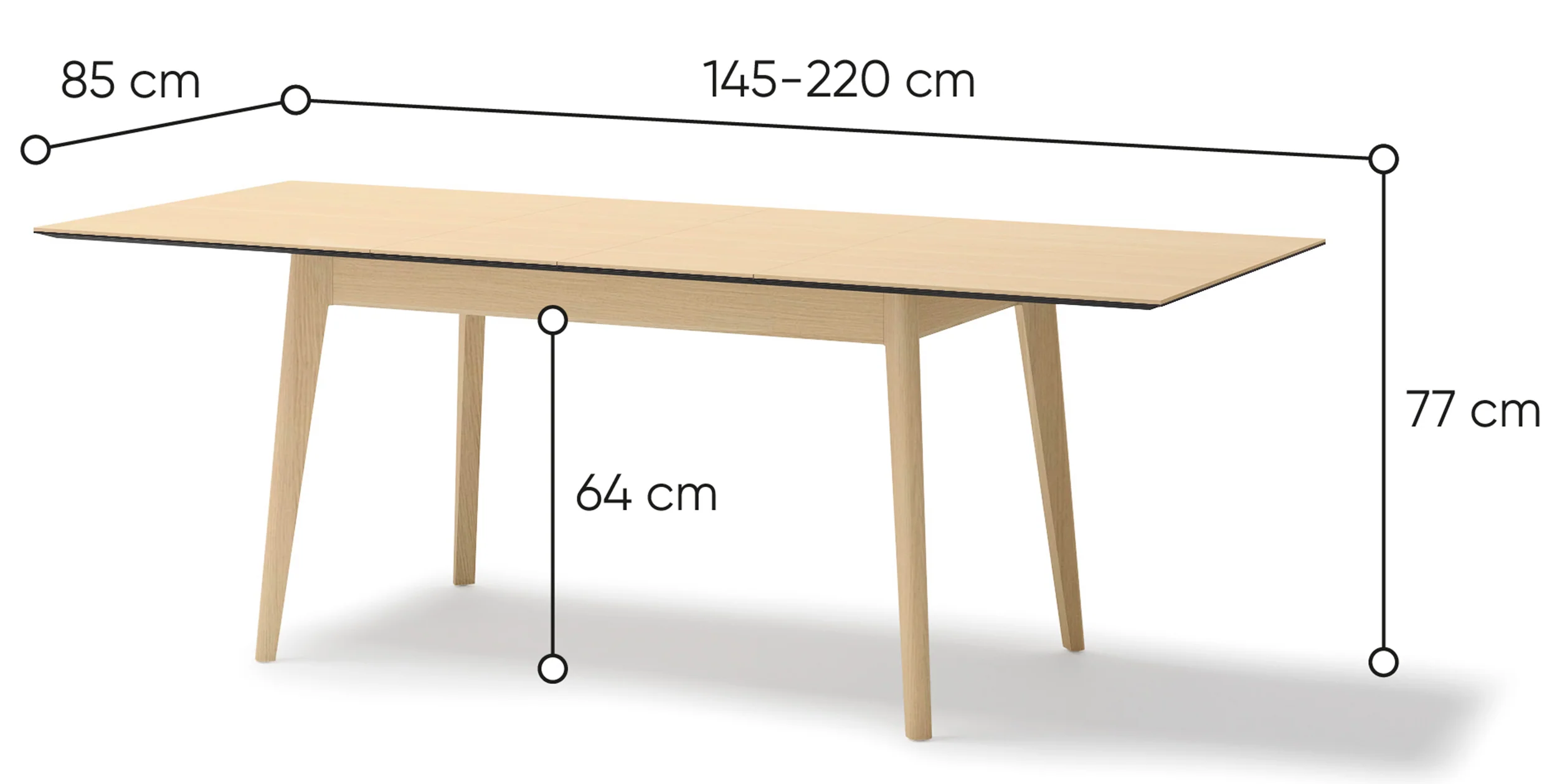 Stół rozkładany Plot 145-220x85 cm dąb jasny - Image 6