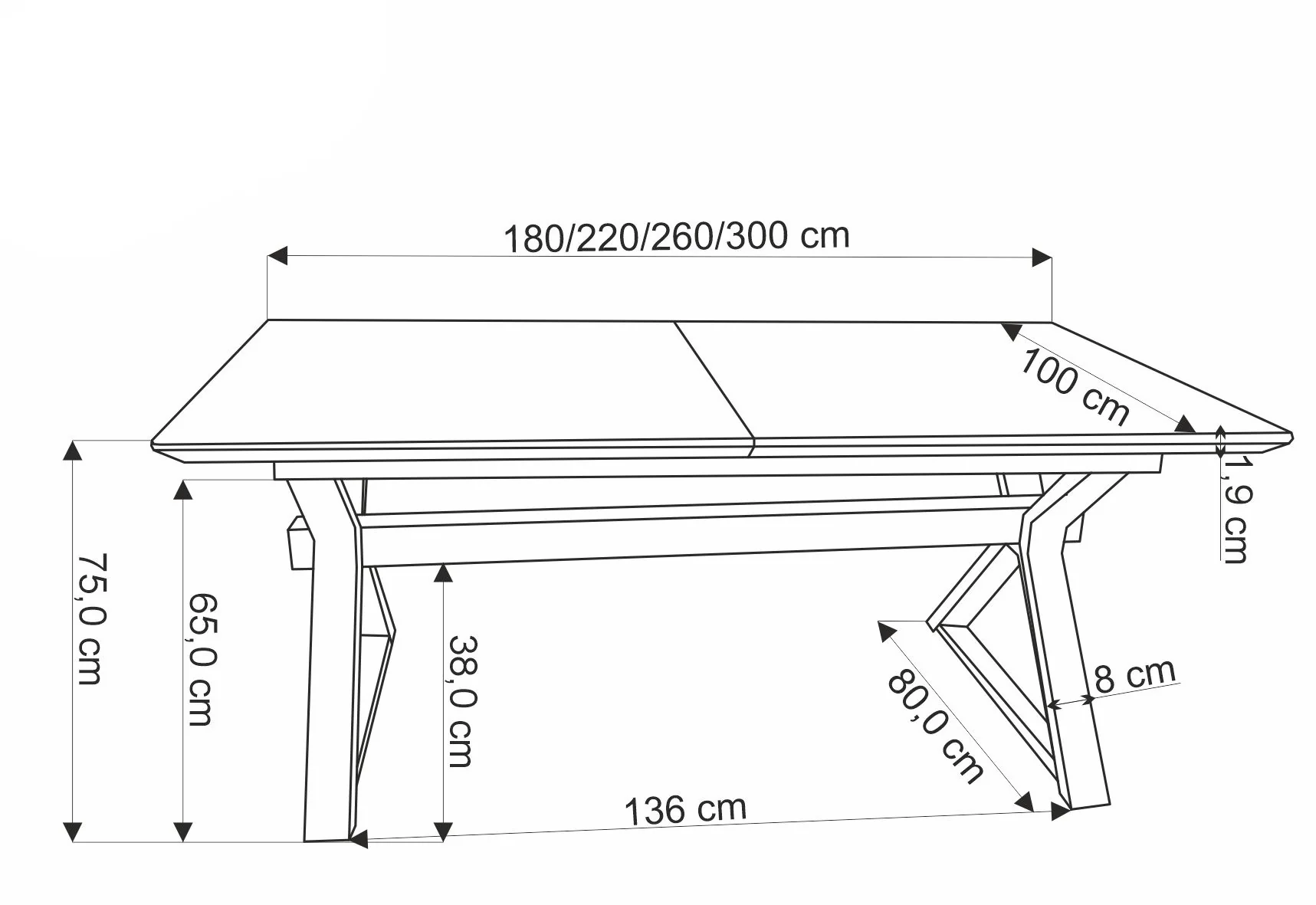 Stół rozkładany Rigally 180-300x100 cm dąb naturalny - Image 16