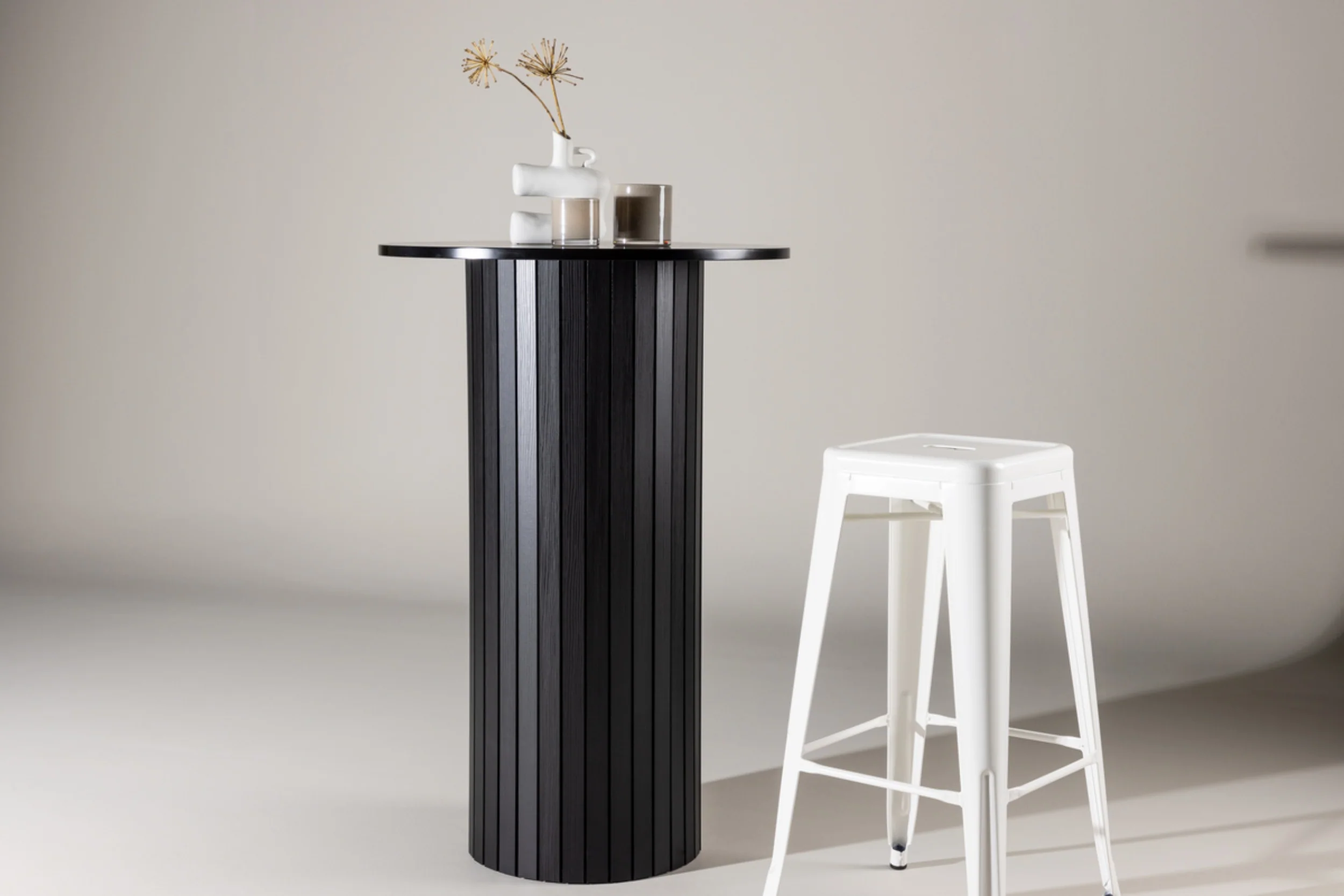 Stolik barowy Hydrown średnica 70 cm dąb czarny - Image 5
