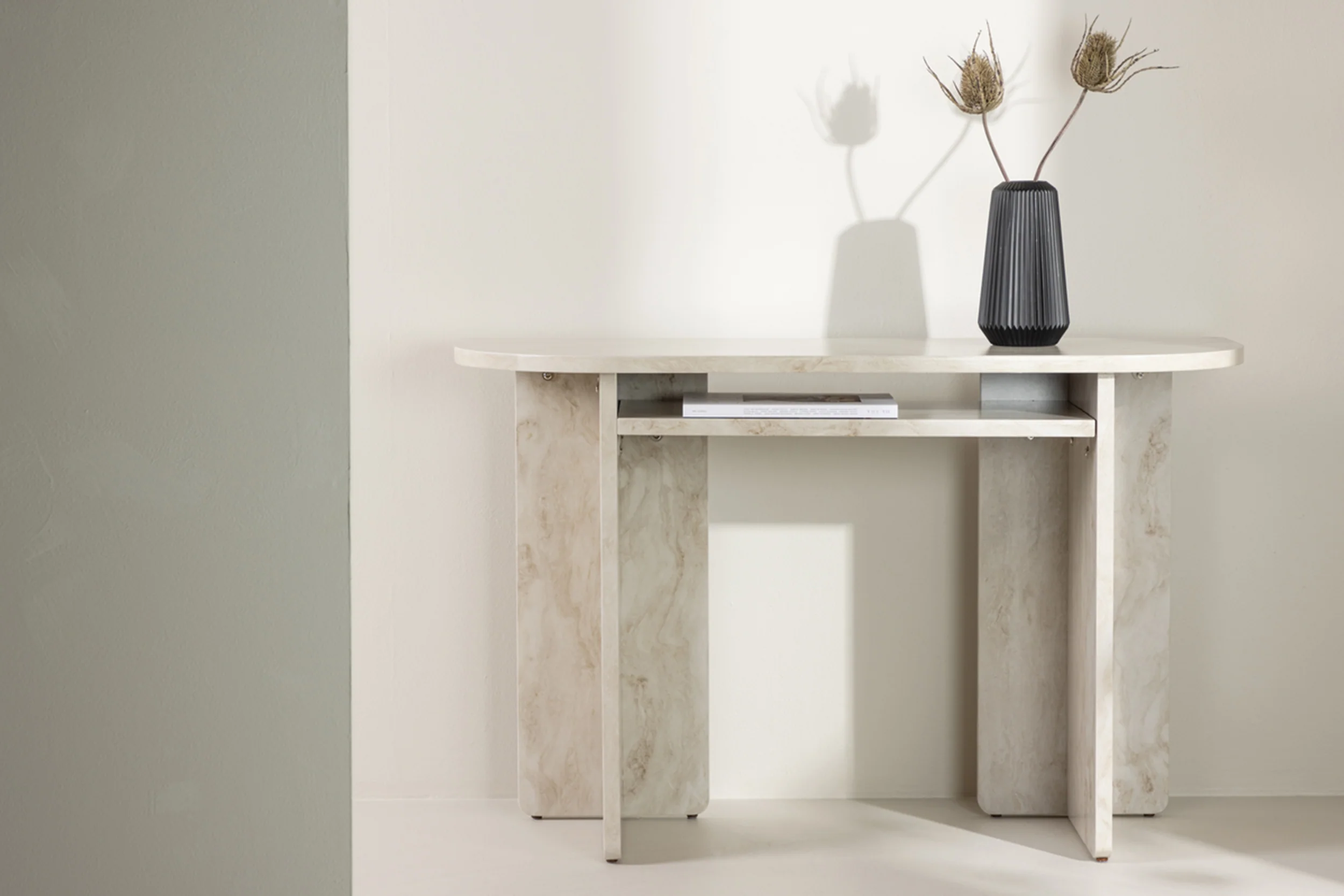Stolik Bathally 120x40x75cm jasny marmur - Image 2