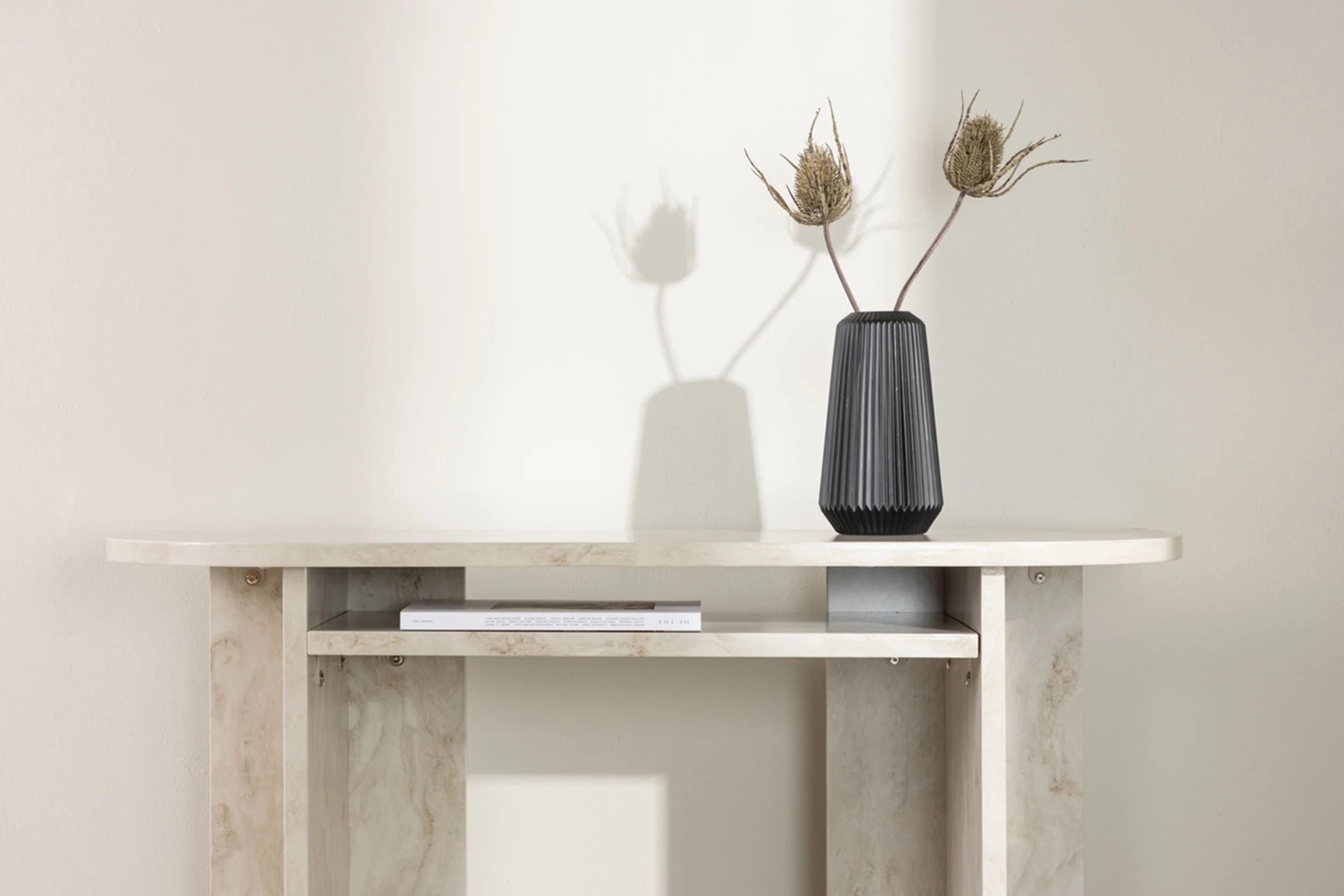 Stolik Bathally 120x40x75cm jasny marmur - Image 3