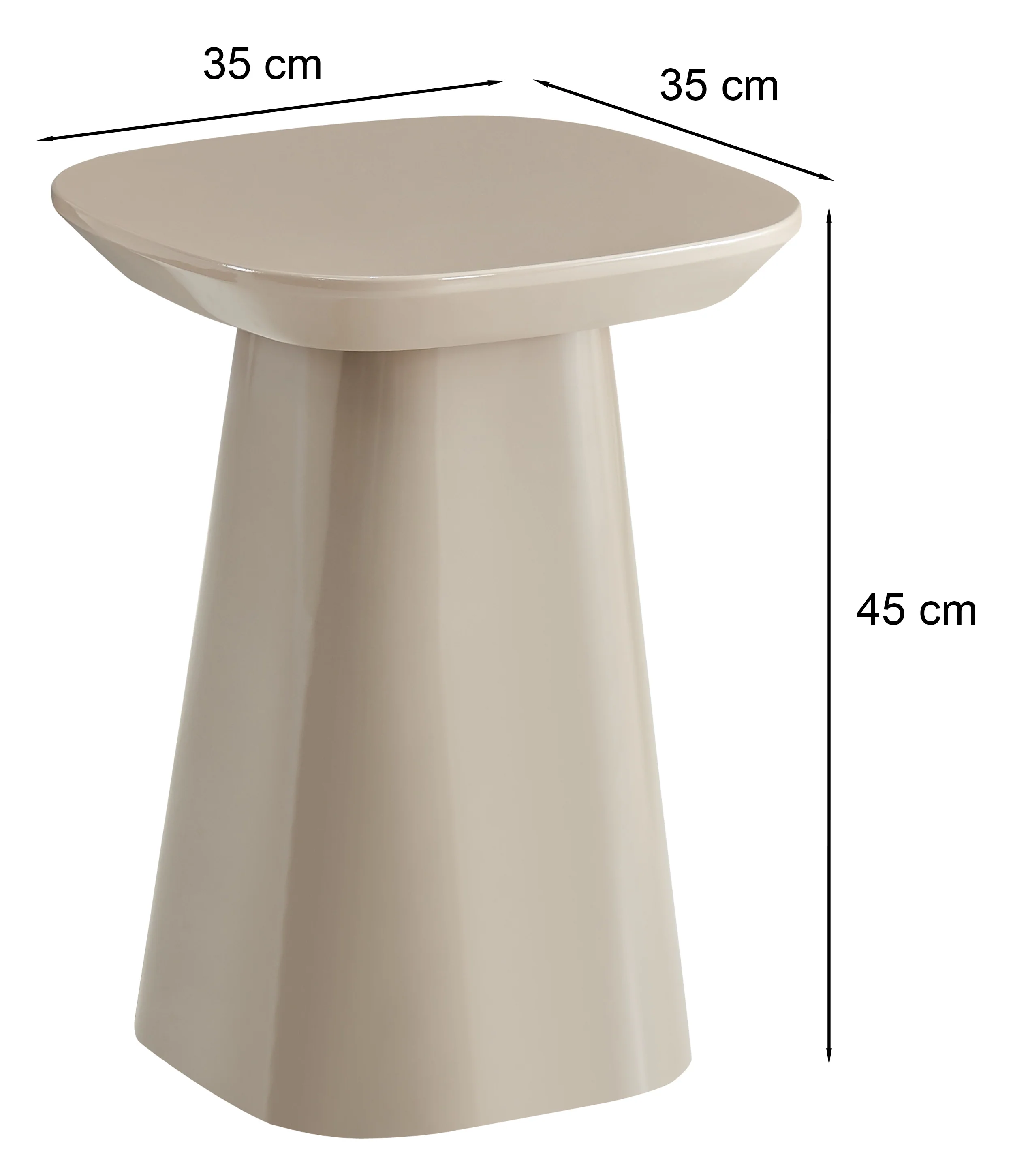 Stolik boczny Corriar 35x35 cm beżowy wysoki połysk - Image 8