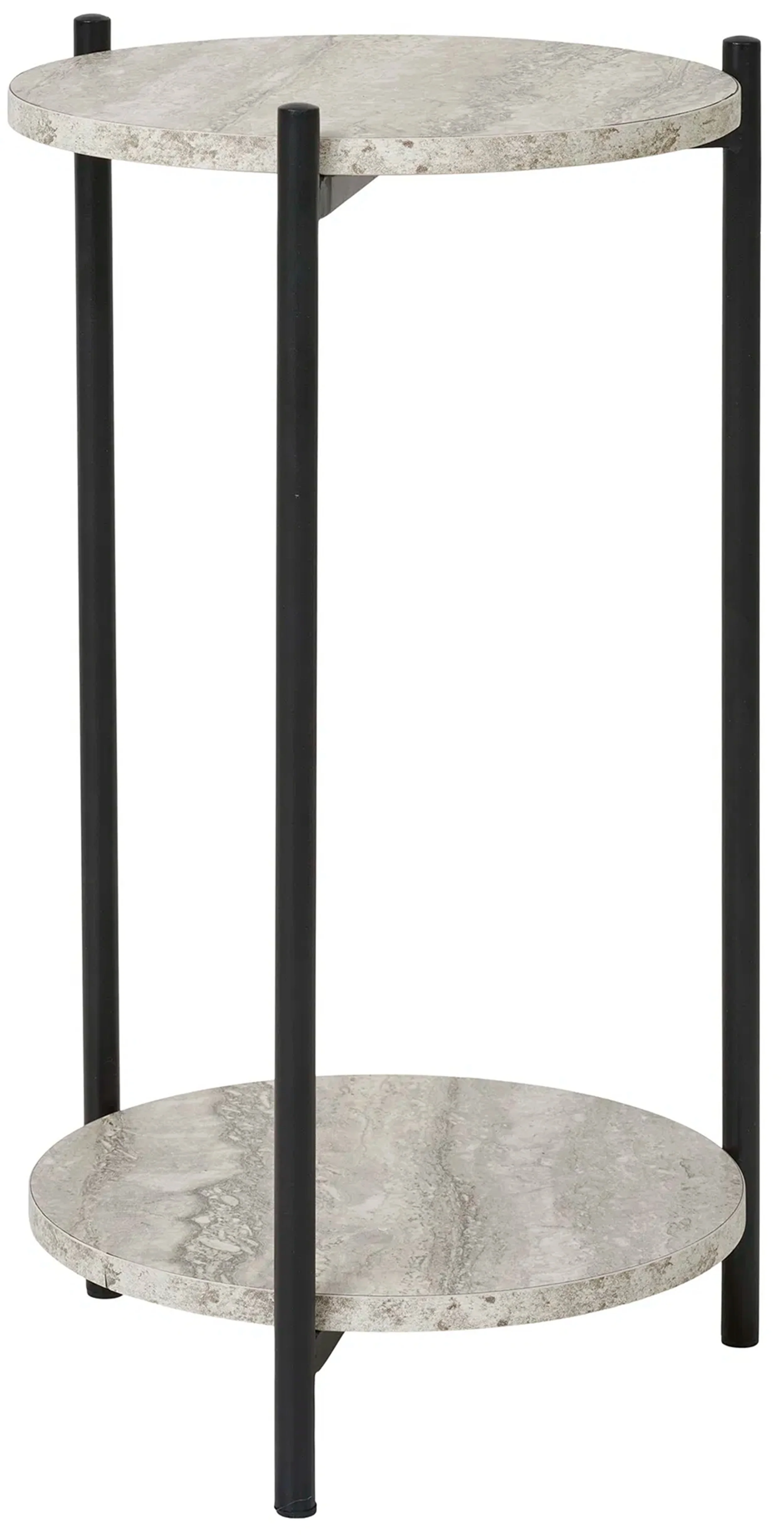 Stolik boczny Leuven średnica 27 cm trawertyn / czarny - Image 4