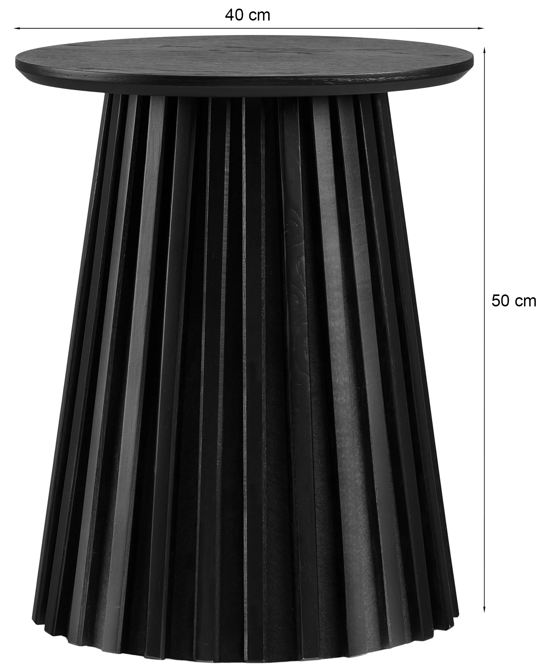 Stolik boczny Nenters okrągły 40 cm dąb czarny fornir - Image 6