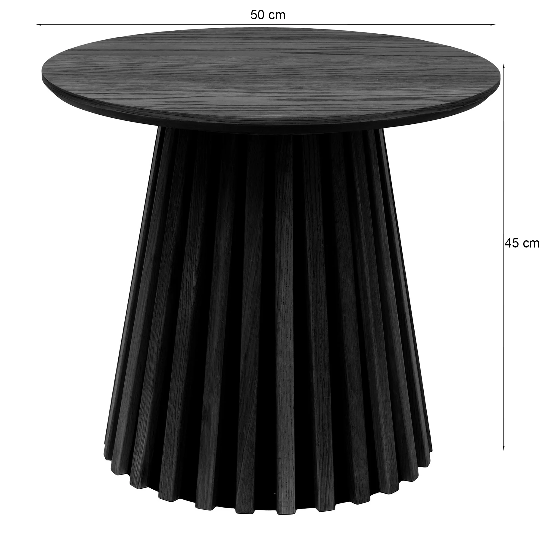 Stolik boczny Nenters okrągły 50 cm dąb naturalny fornir - Image 3