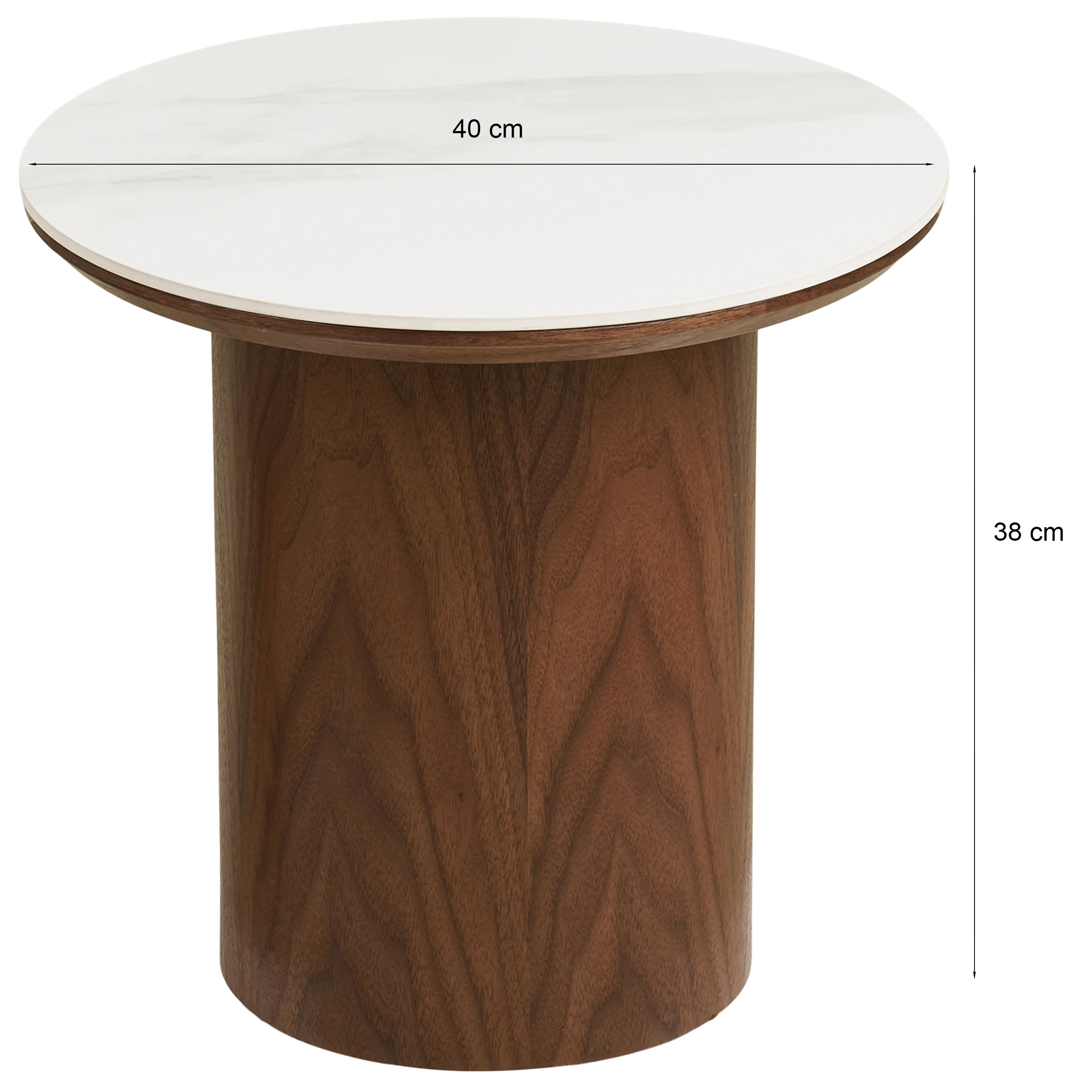 Stolik boczny Noli okrągły 40 cm orzech ceramiczny blat - Image 8