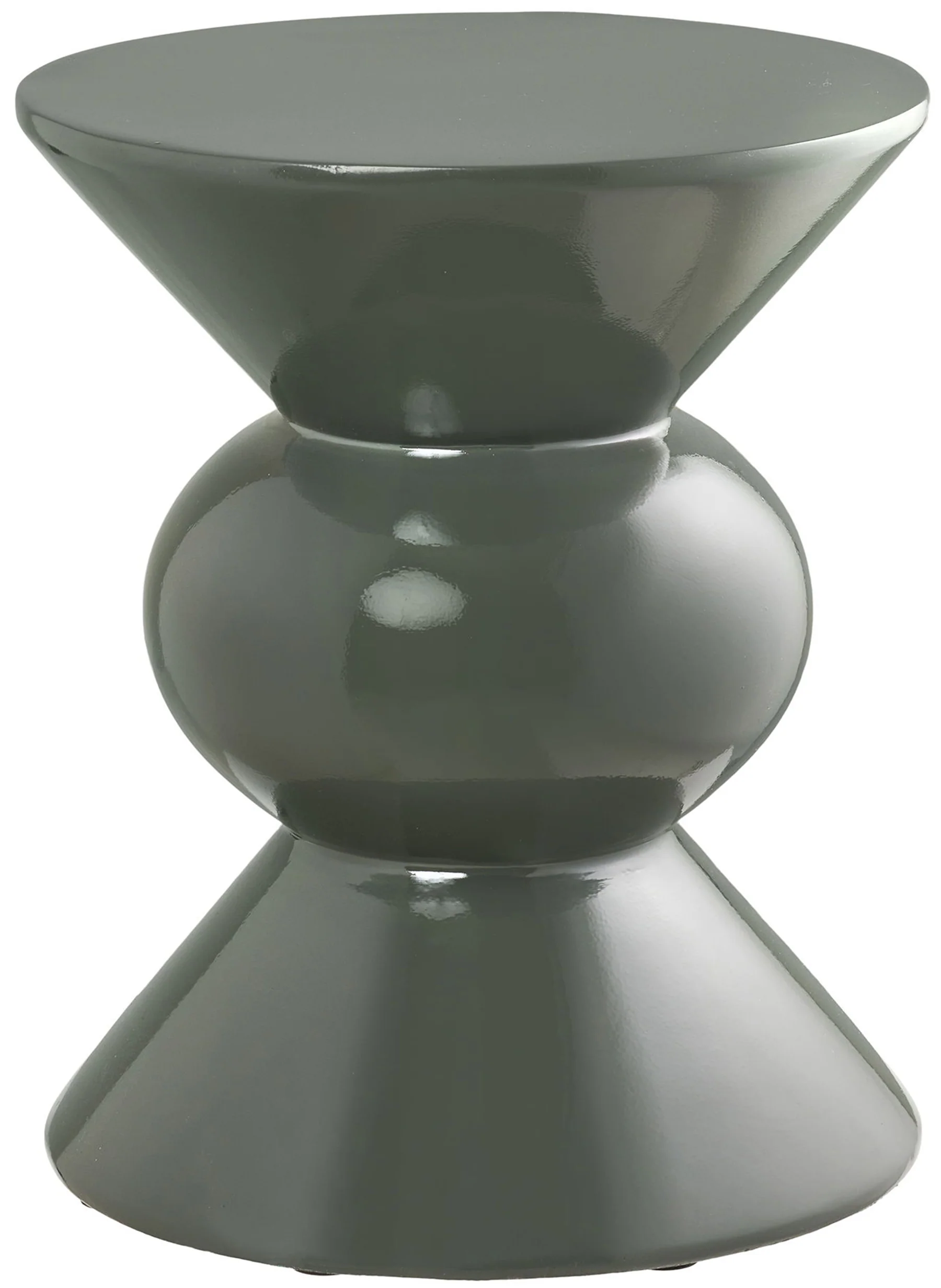 Stolik boczny Rosolina okrągły 34 cm zielony wysoki połysk