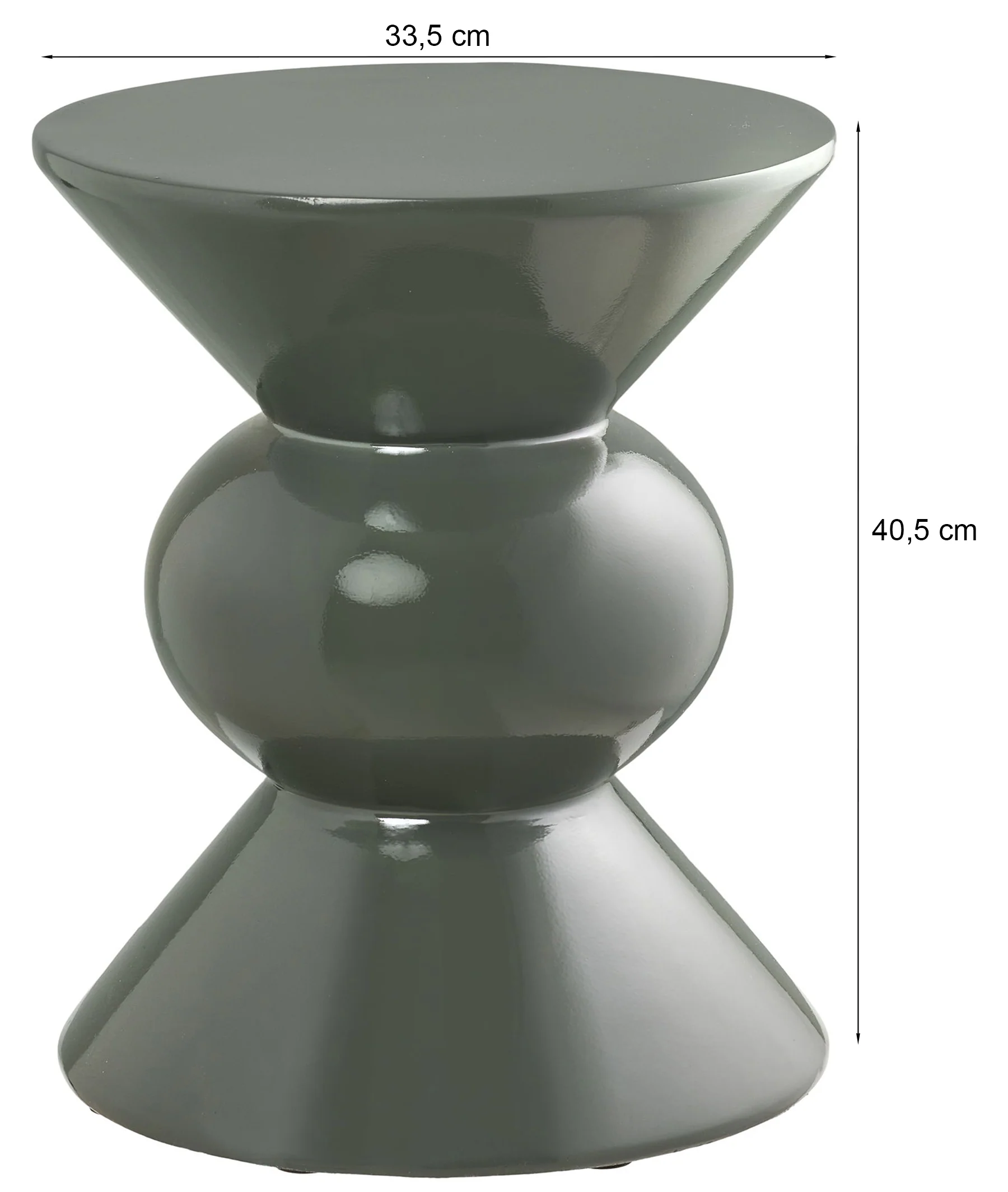 Stolik boczny Rosolina okrągły 34 cm zielony wysoki połysk - Image 5