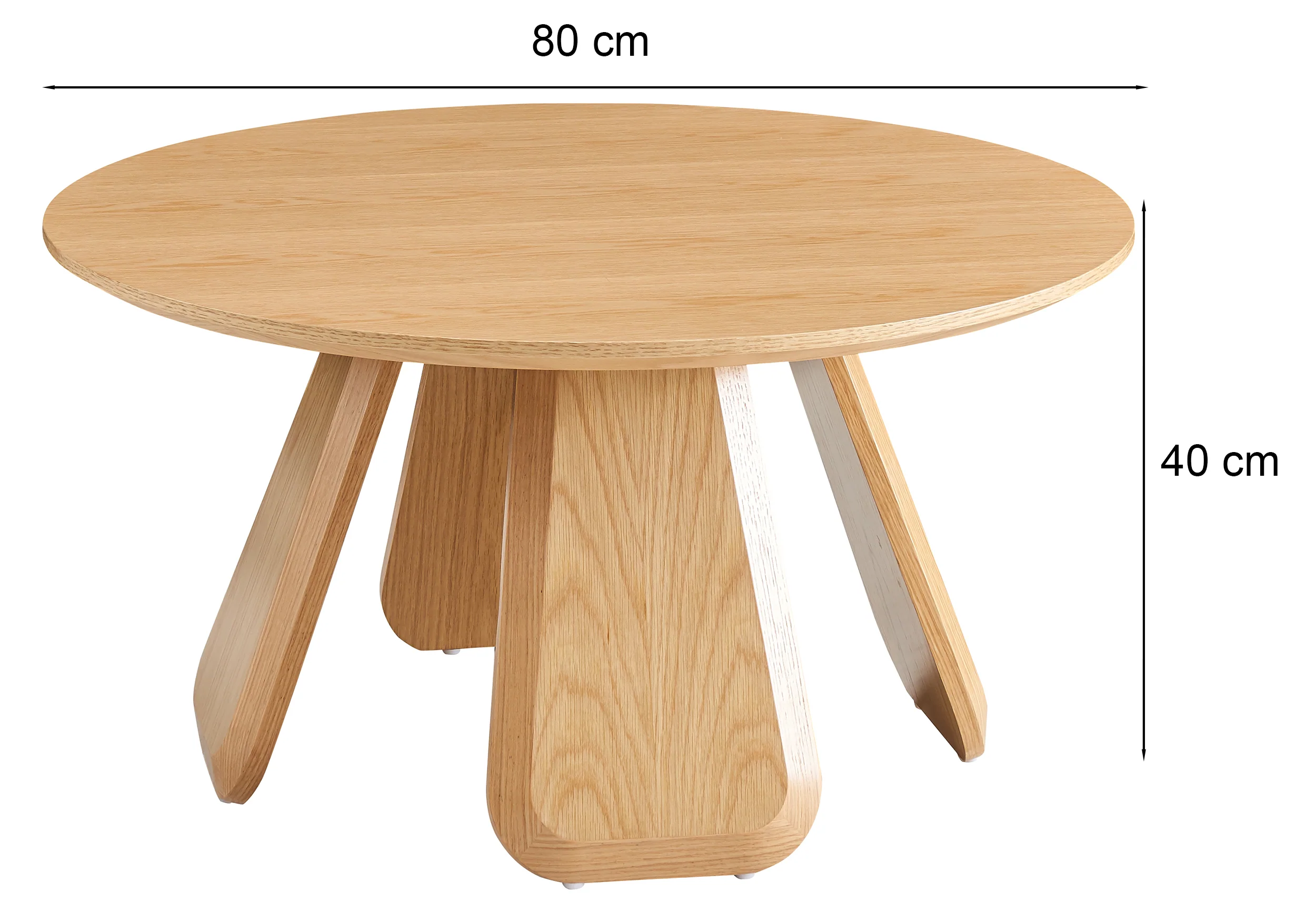 Stolik kawowy Affitly okrągły 80 cm dąb naturalny fornir - Image 8
