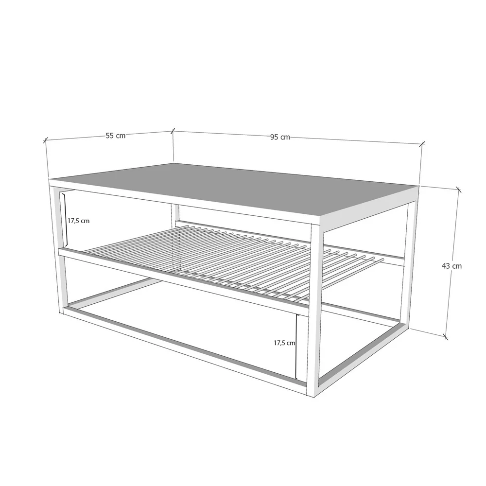 Stolik kawowy Asedo z półką 55x95 sosna - Image 4