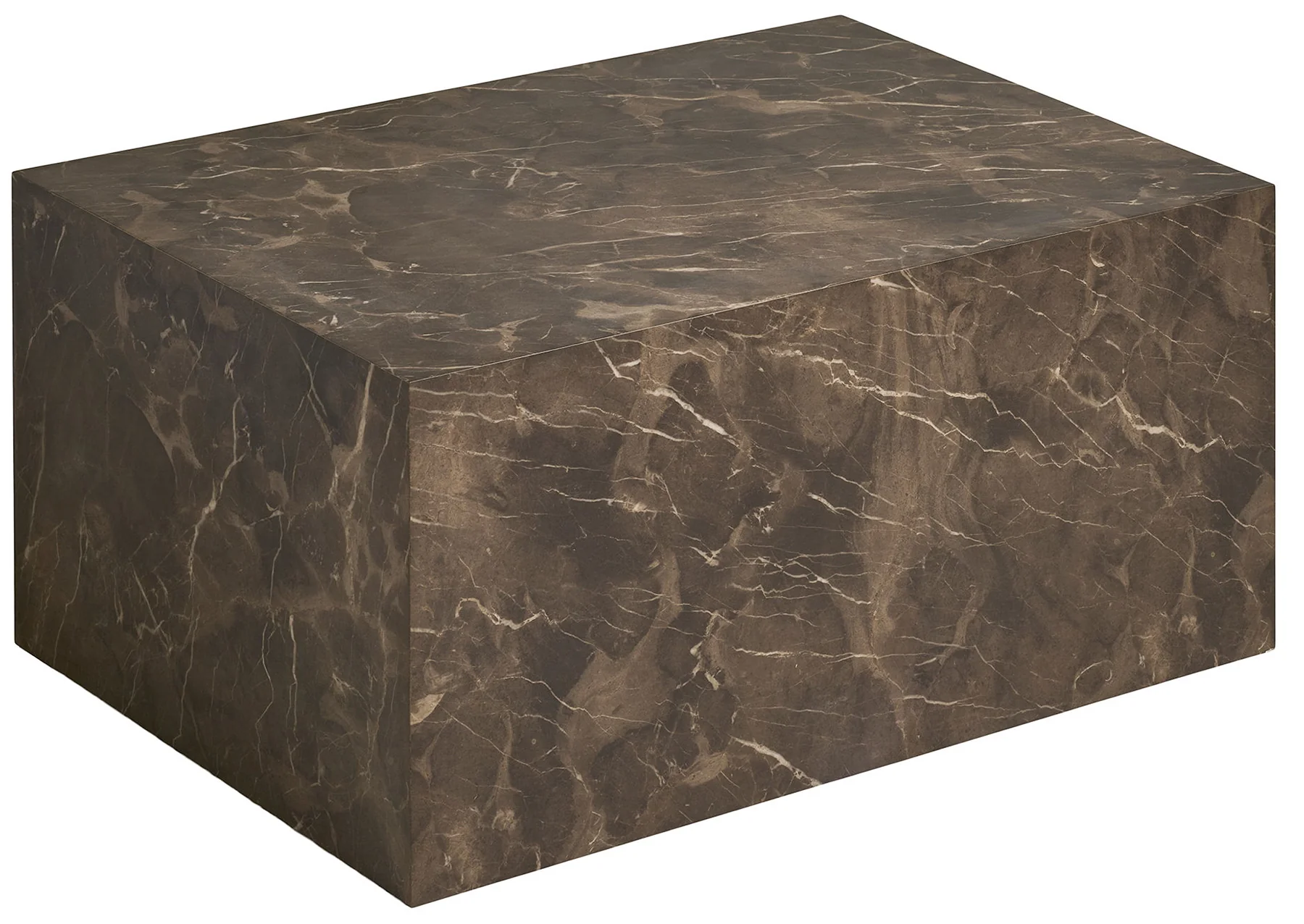 Stolik kawowy Asserves 60x80 cm brązowy marmur