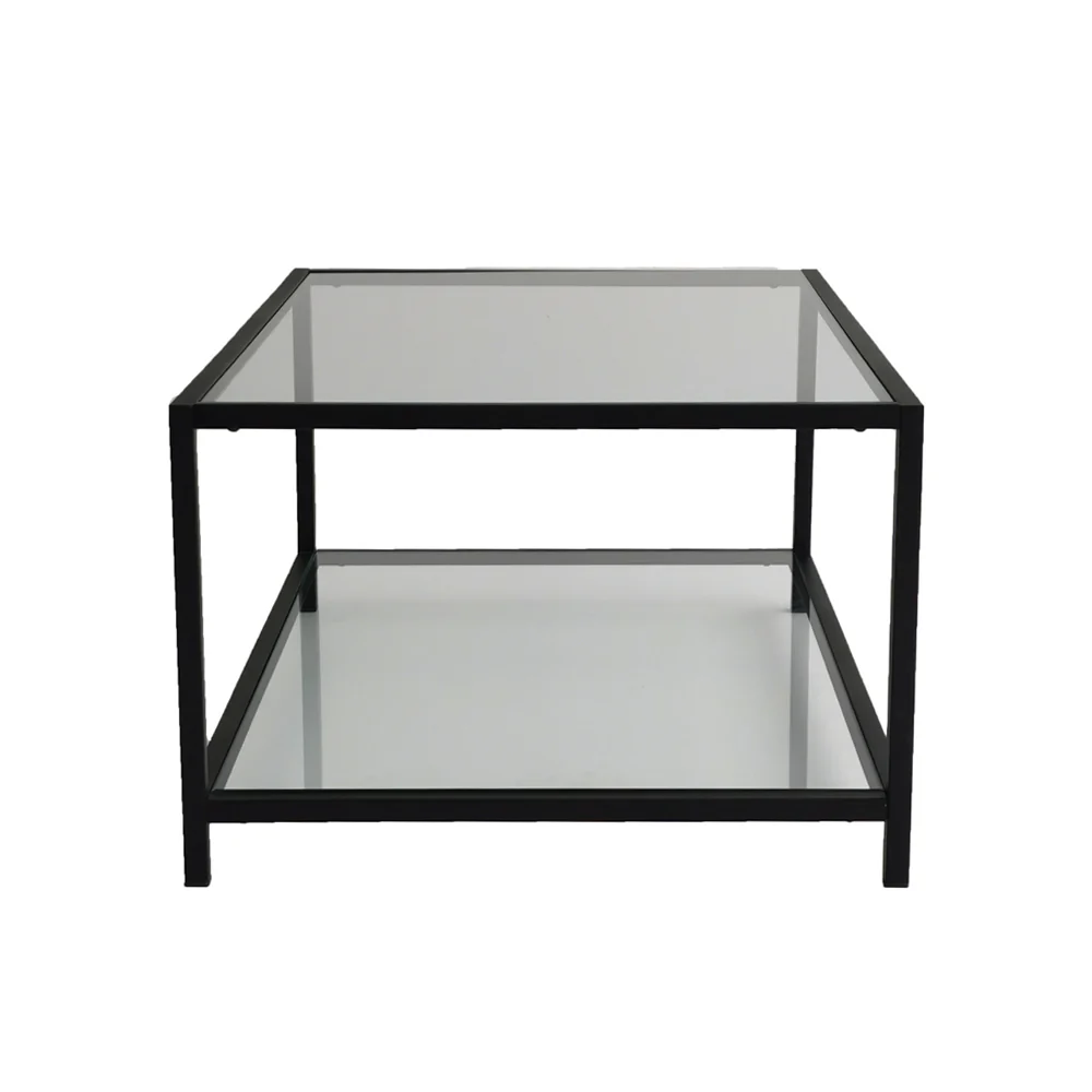 Stolik kawowy Asster szklany z półką 60x90 cm czarny - Image 9