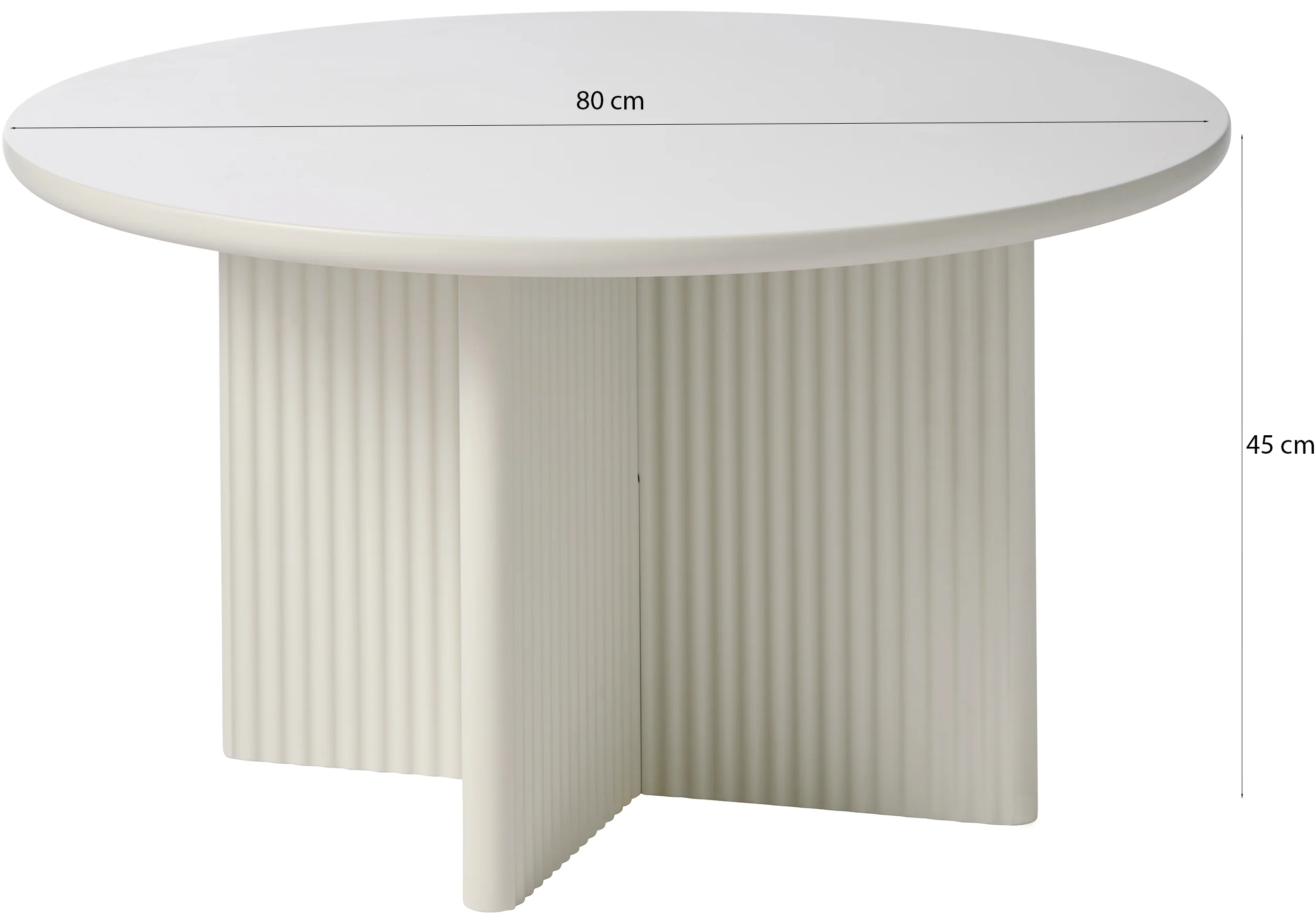 Stolik kawowy Athenise okrągły 80 cm podstawa krzyżowa lamele jasnoszary - Image 4