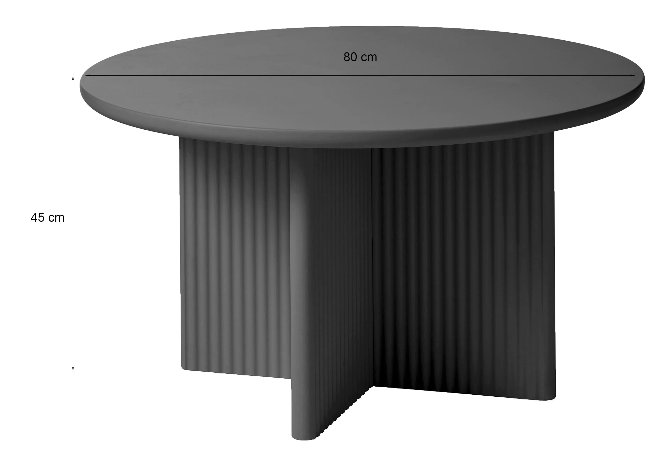 Stolik kawowy Athenise okrągły 80 cm podstawa krzyżowa szarobeżowy - Image 2