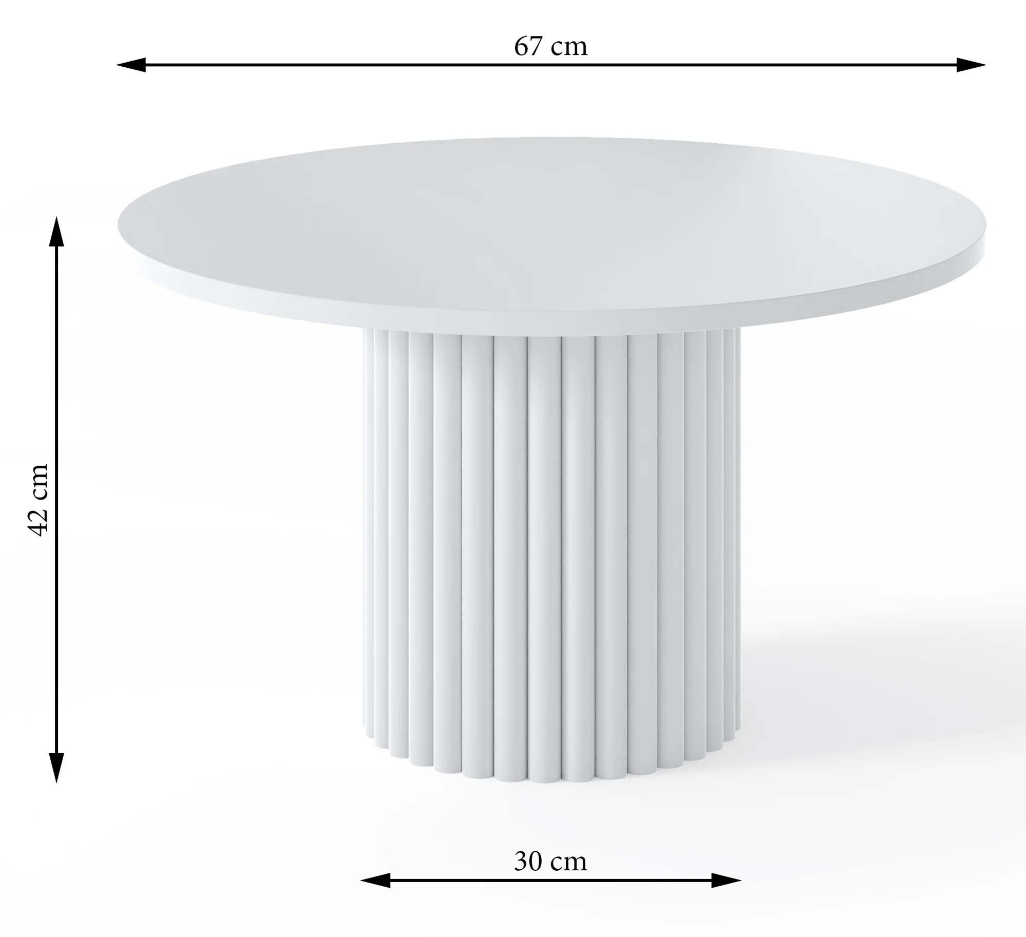 Stolik kawowy Caleno okrągły 67 cm biały - Image 3