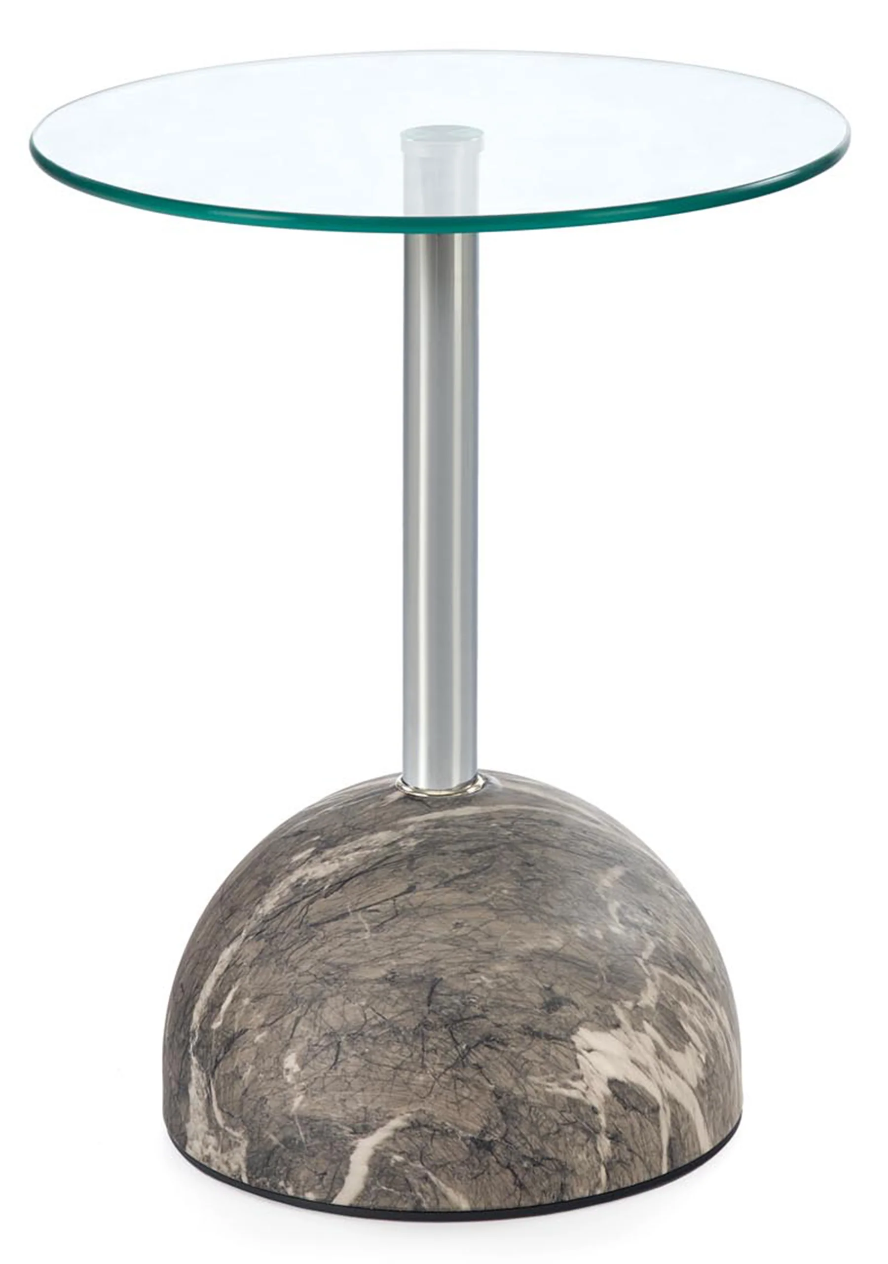Stolik kawowy Calvane okrągły 40 cm transparentny/szary marmur