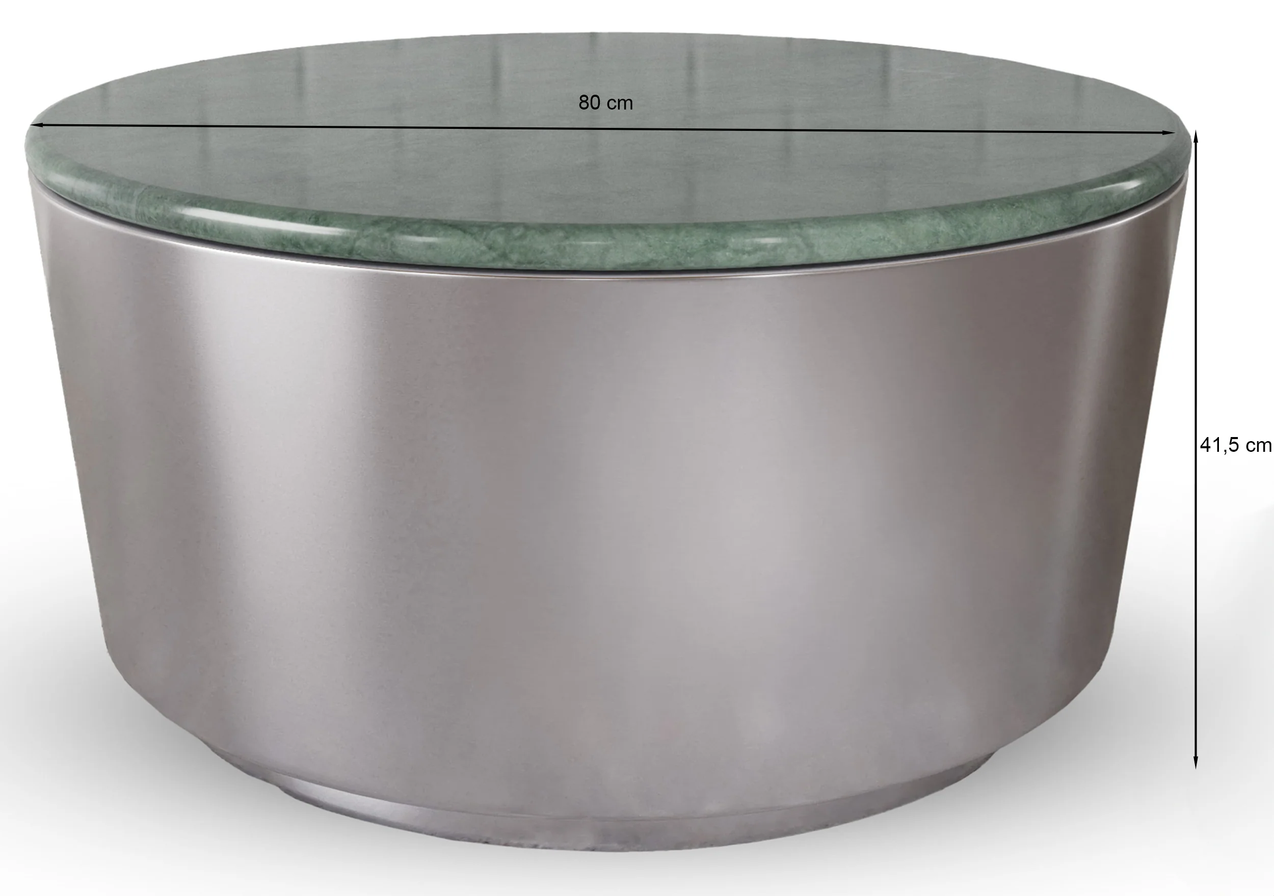 Stolik kawowy Cangas średnica 80 cm zielony marmurowy blat z metalową podstawą - Image 5