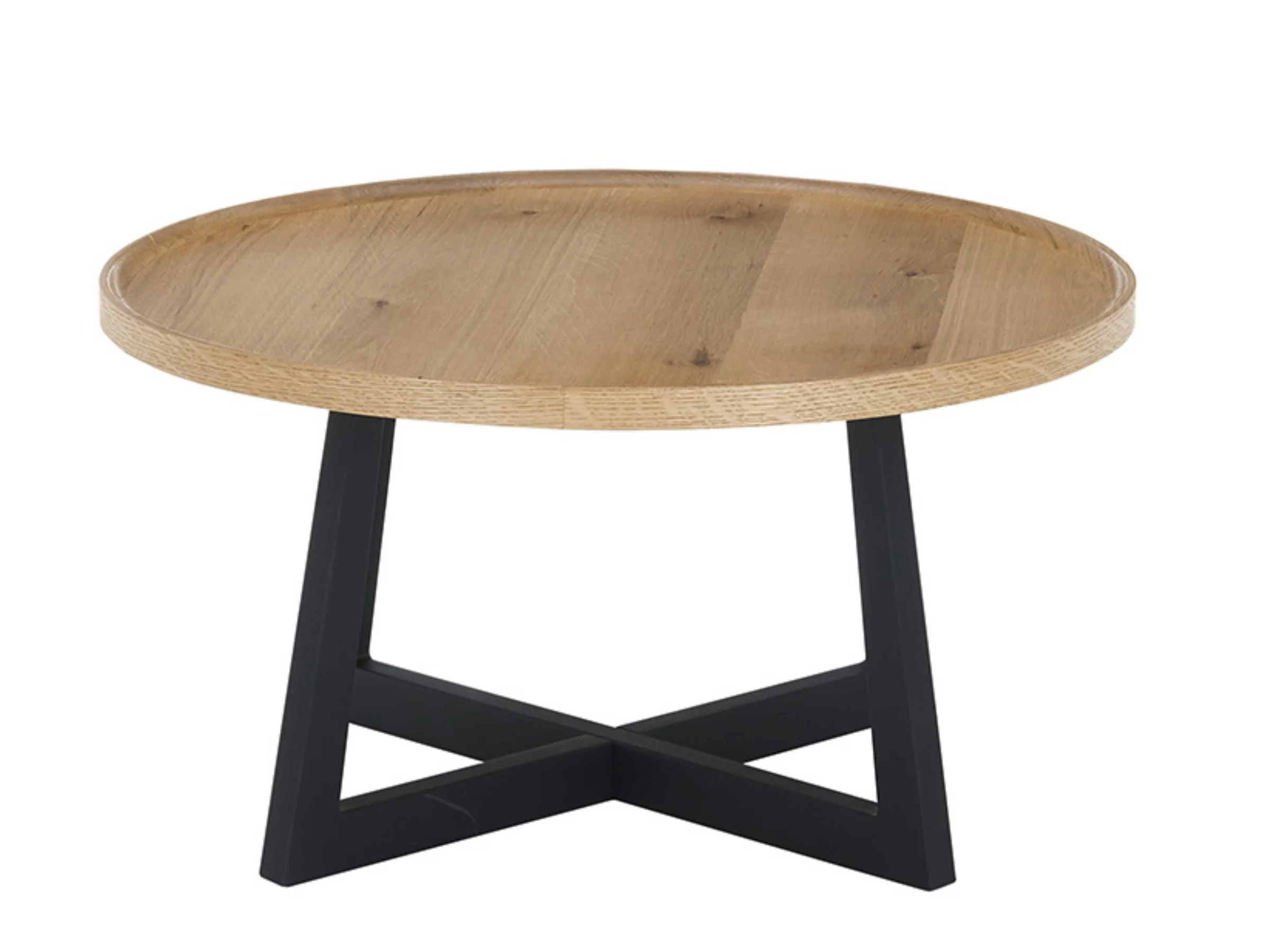 Stolik kawowy Casoria okrągły blat 80 cm dąb/ czarny - Image 5