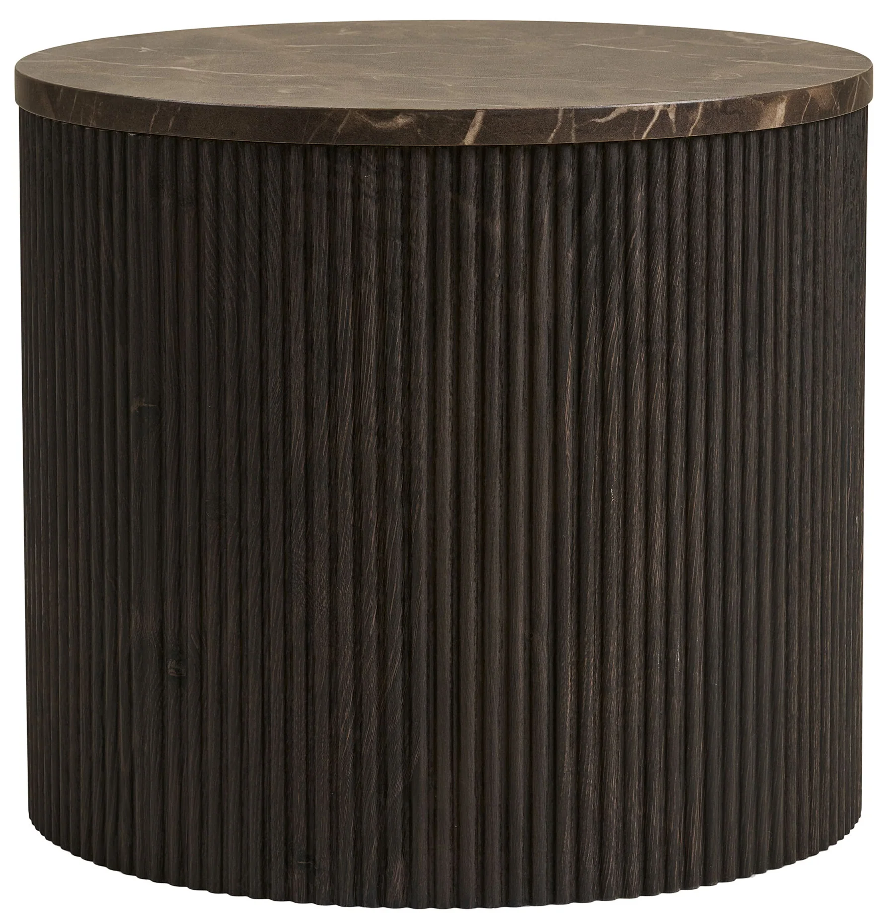 Stolik kawowy Cotven okrągły 45 cm brązowy marmur - Image 4