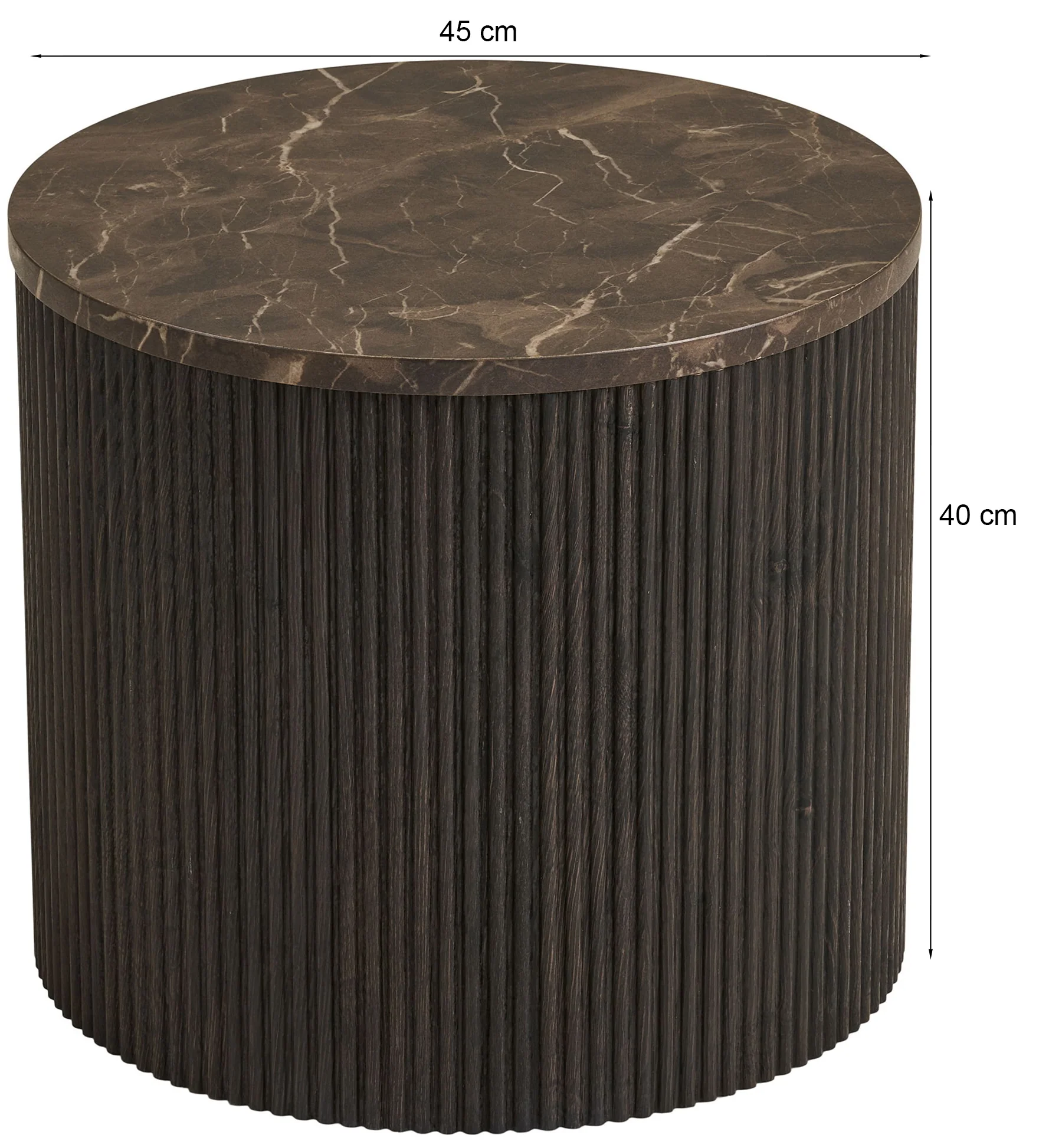 Stolik kawowy Cotven okrągły 45 cm brązowy marmur - Image 6