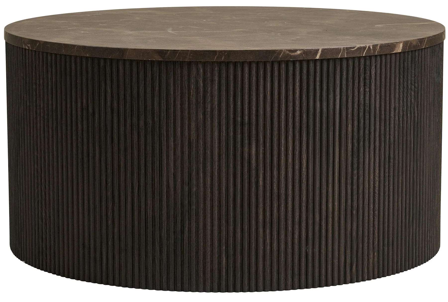 Stolik kawowy Cotven okrągły 80 cm brązowy marmur - Image 4