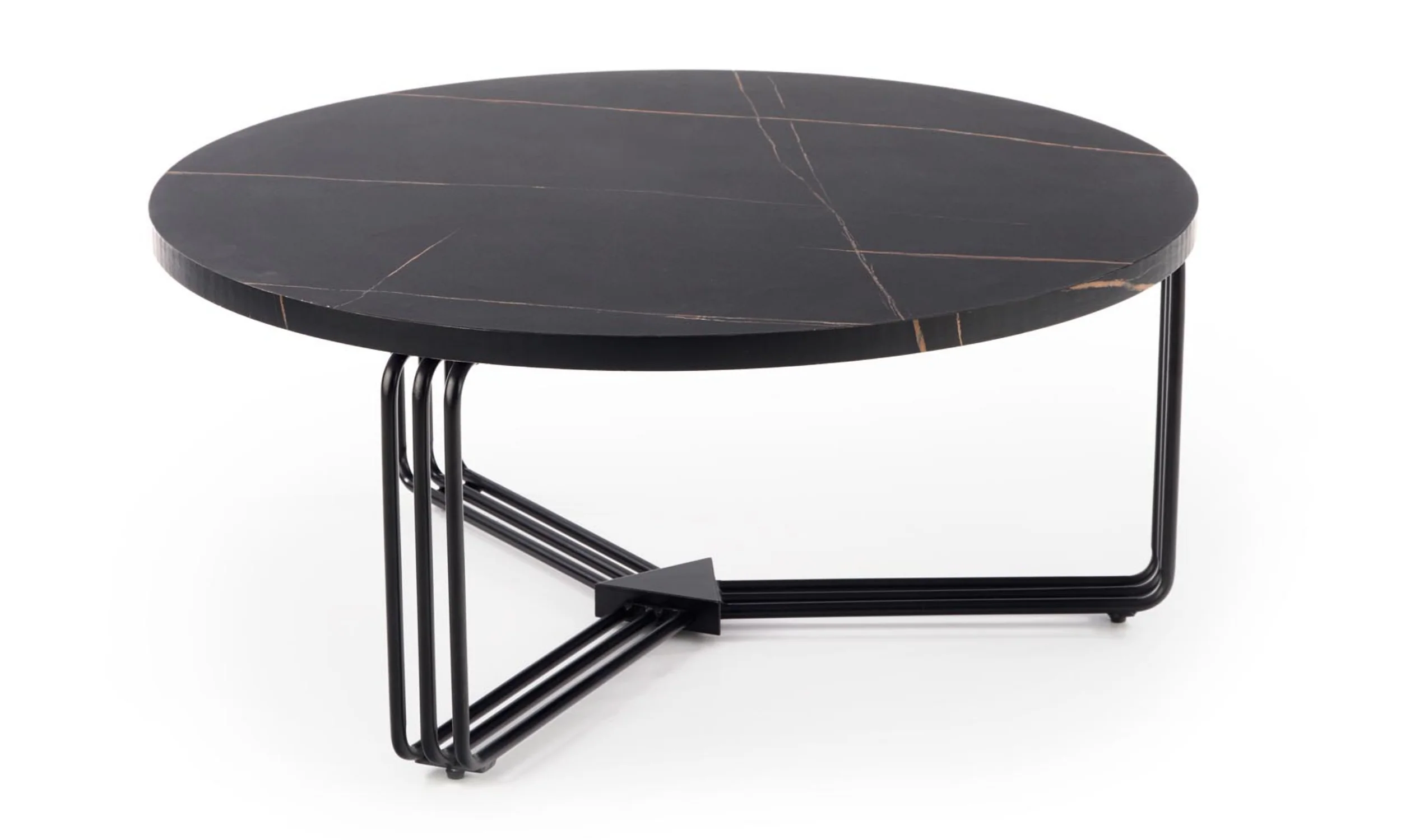 Stolik kawowy Densure okrągły średnica 80 cm czarny marmur - Image 5