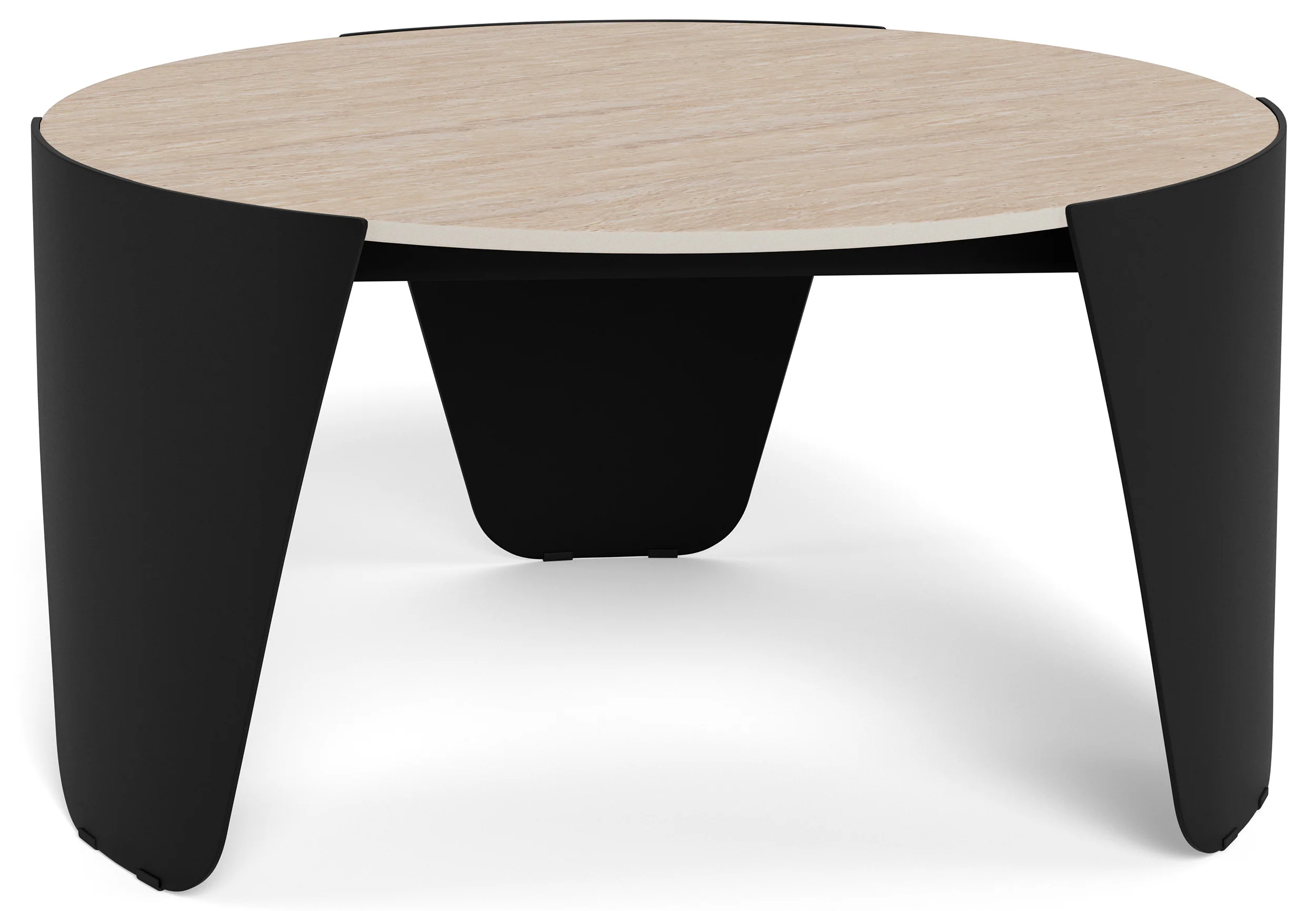 Stolik kawowy Elira średnica 80 cm trawertyn ceramiczny blat z metalową podstawą - Image 2