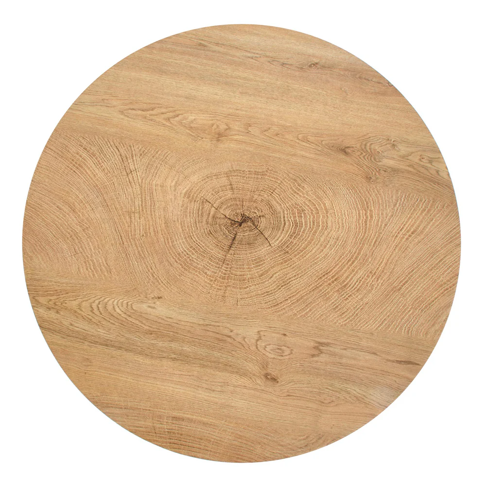 Stolik kawowy Filewdy średnica 80 cm dąb naturalny - czarny - Image 4