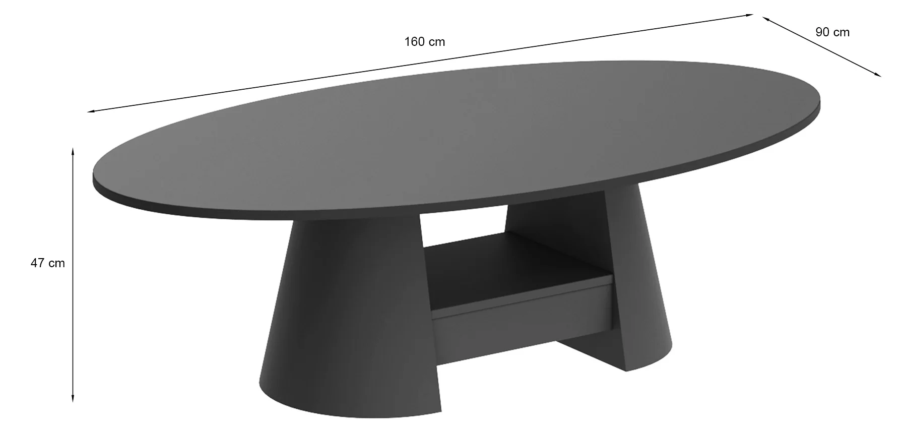 Stolik kawowy Flawelly 160x90 cm granatowy mat - Image 3