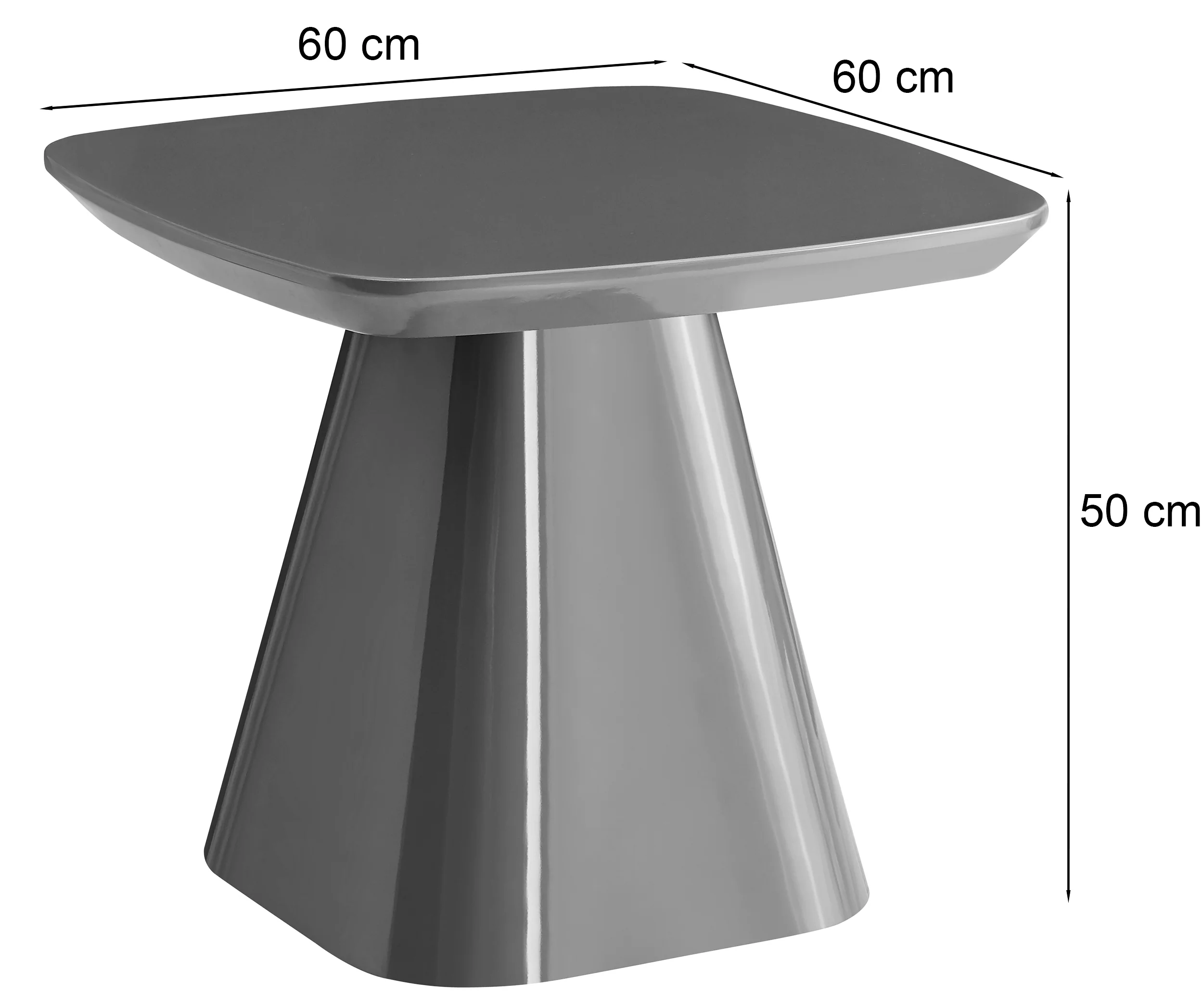 Stolik kawowy Floone 60x60 cm jasnoszary wysoki połysk - Image 8