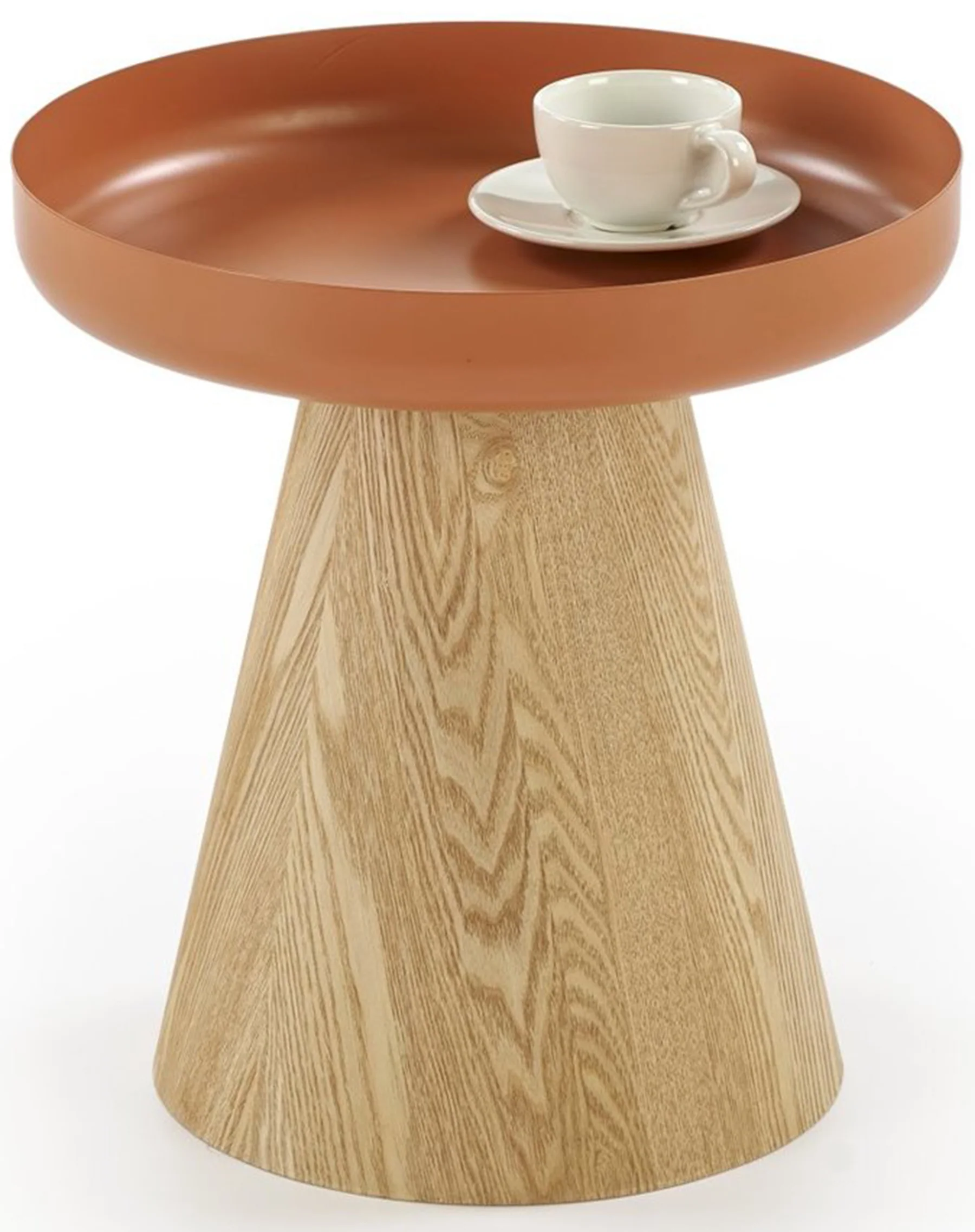 Stolik kawowy Gina okrągły 40 cm cynamonowy/ dąb naturalny - Image 2