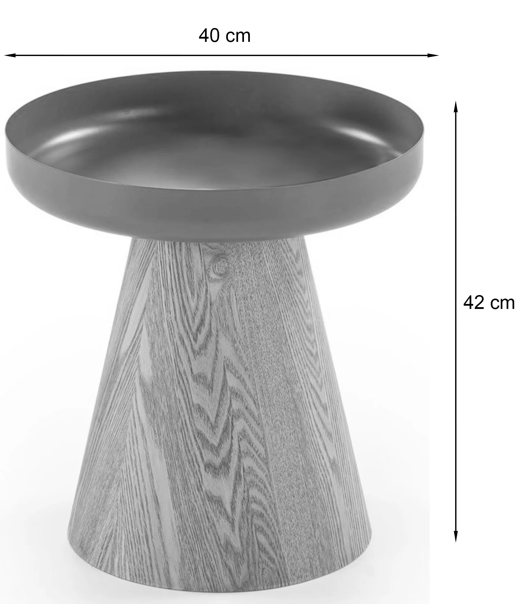 Stolik kawowy Gina okrągły 40 cm cynamonowy/ dąb naturalny - Image 3