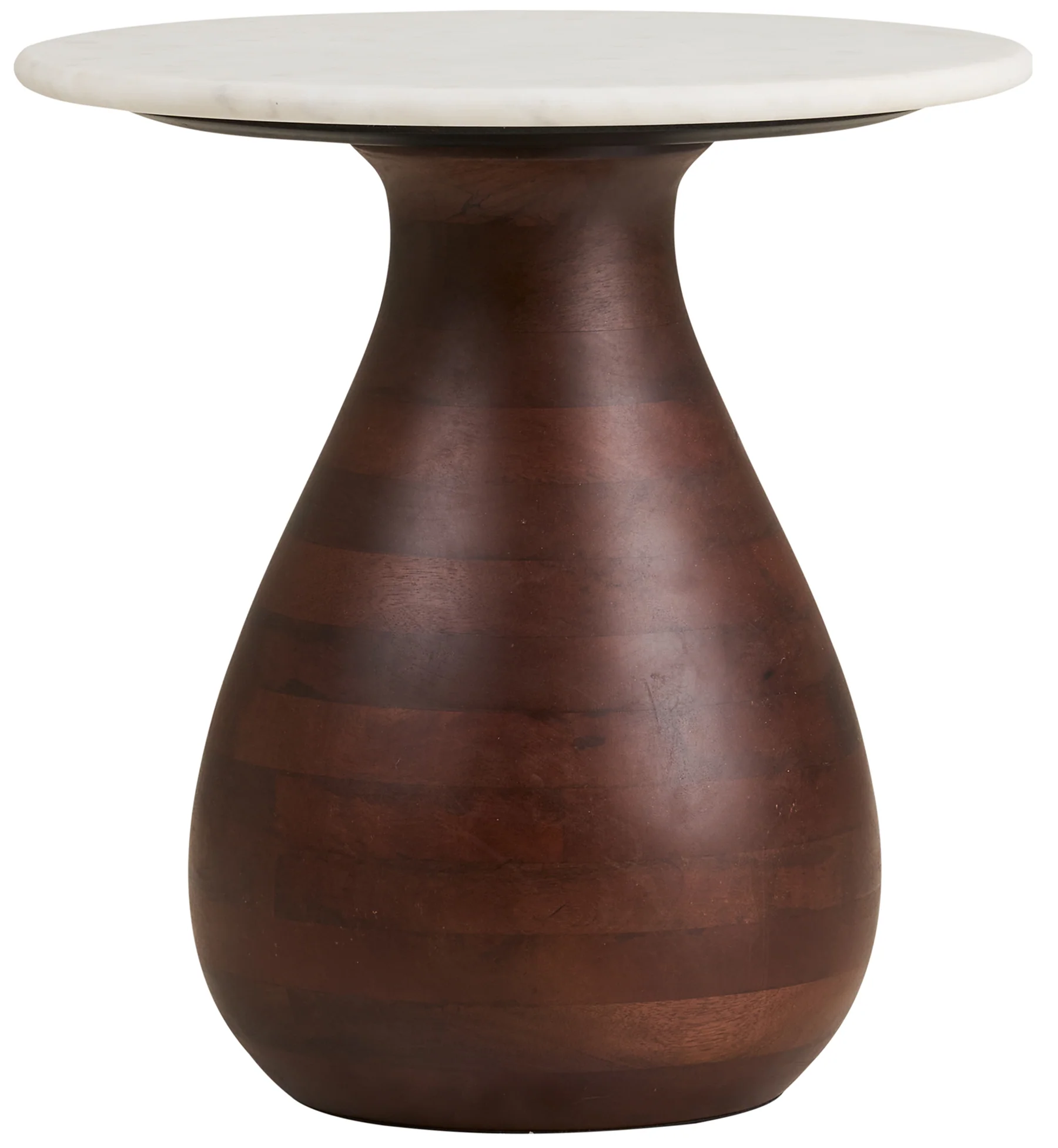 Stolik kawowy Heide okrągły 40 cm drewno mango marmurowy blat - Image 4