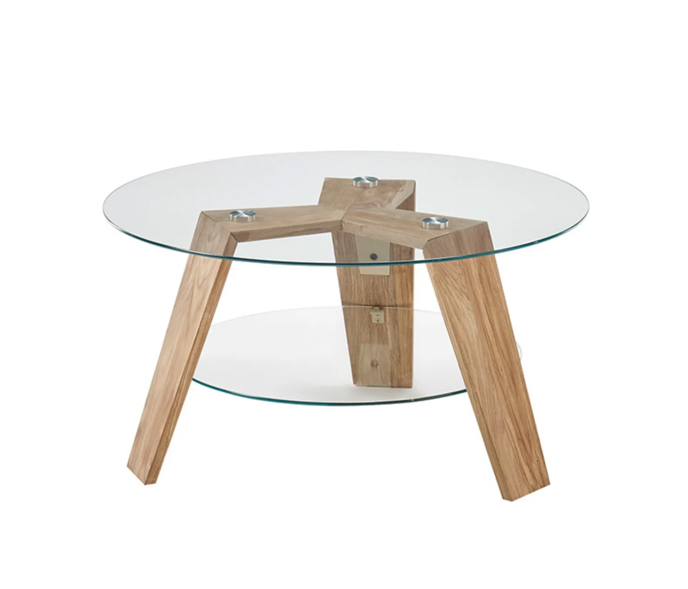 Stolik kawowy Hireell 75x75 cm ze szklanym blatem - Image 4