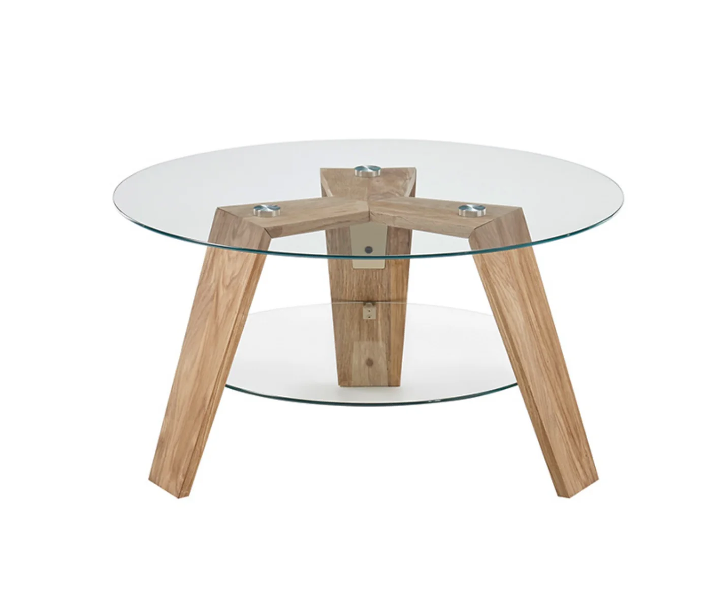 Stolik kawowy Hireell 75x75 cm ze szklanym blatem - Image 5