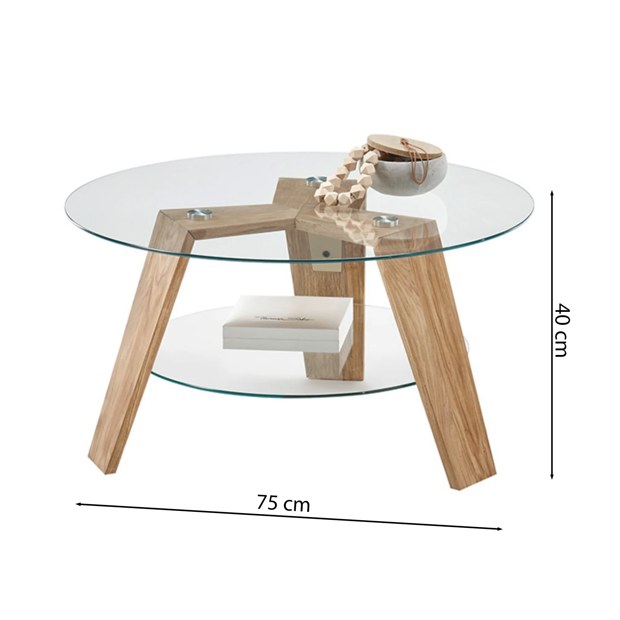 Stolik kawowy Hireell 75x75 cm ze szklanym blatem - Image 6