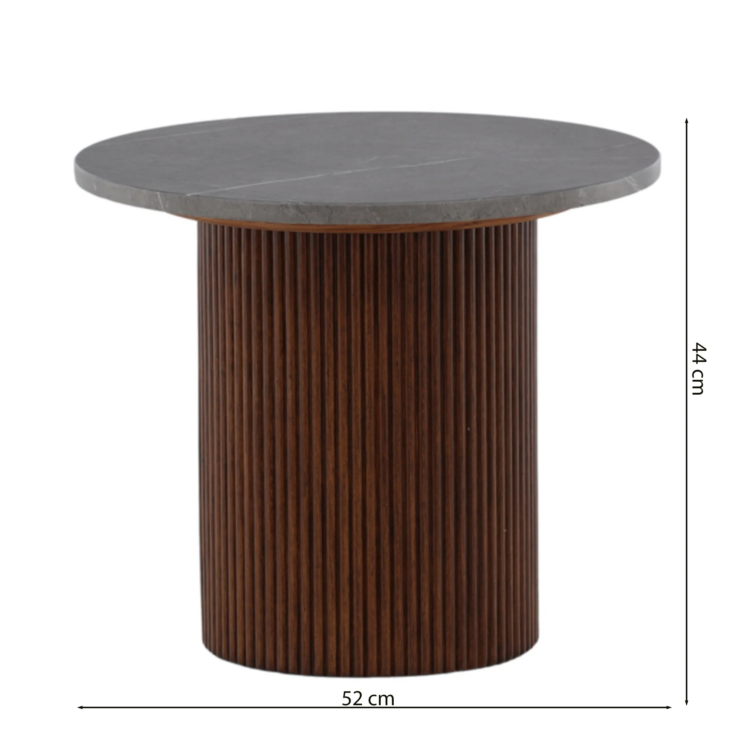 Stolik kawowy Hydrown okrągły średnica 52 cm orzech włoski/lamele - Image 5