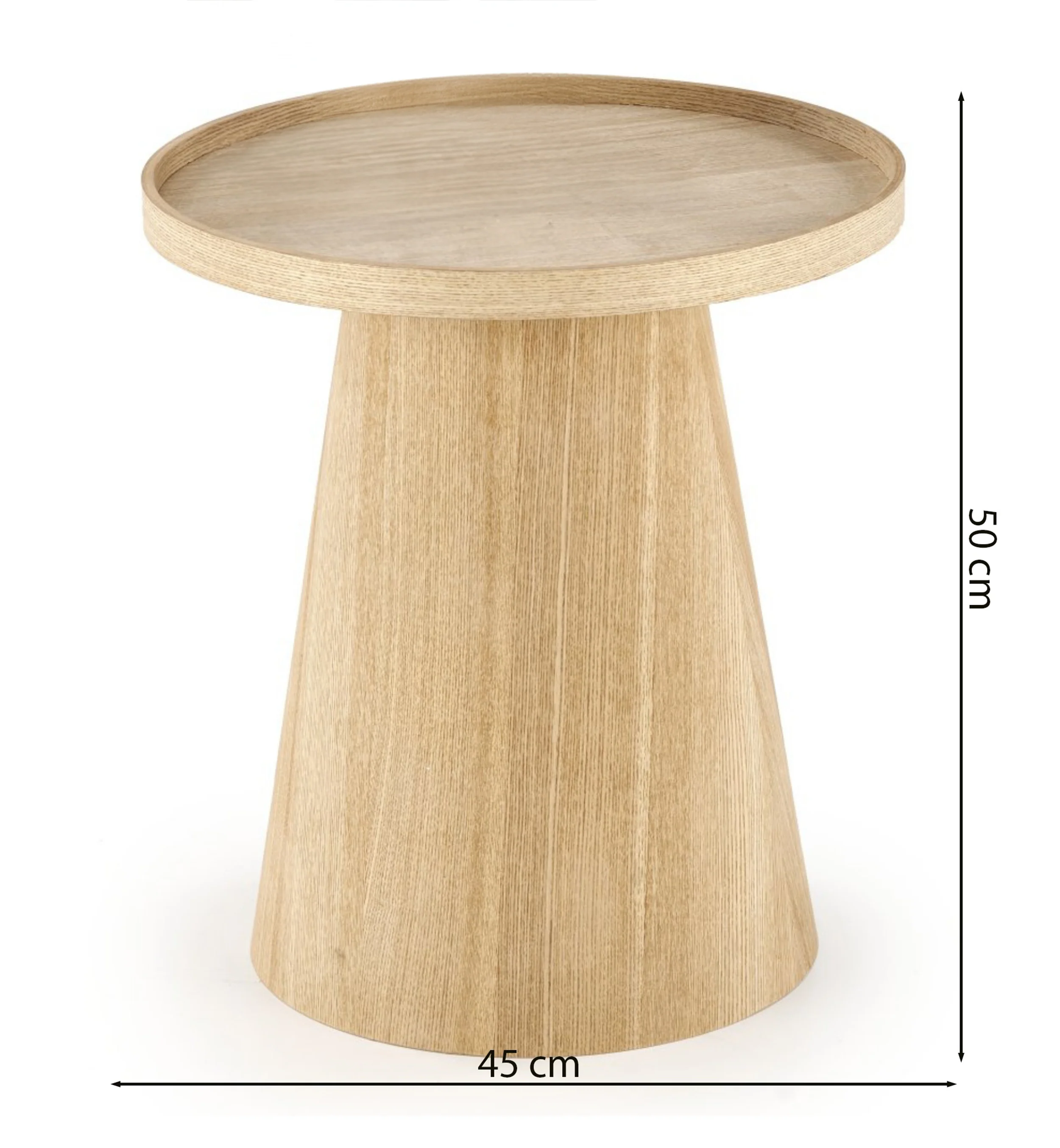 Stolik kawowy Ilosive okrągły blat średnica 45 cm dąb naturalny - Image 2