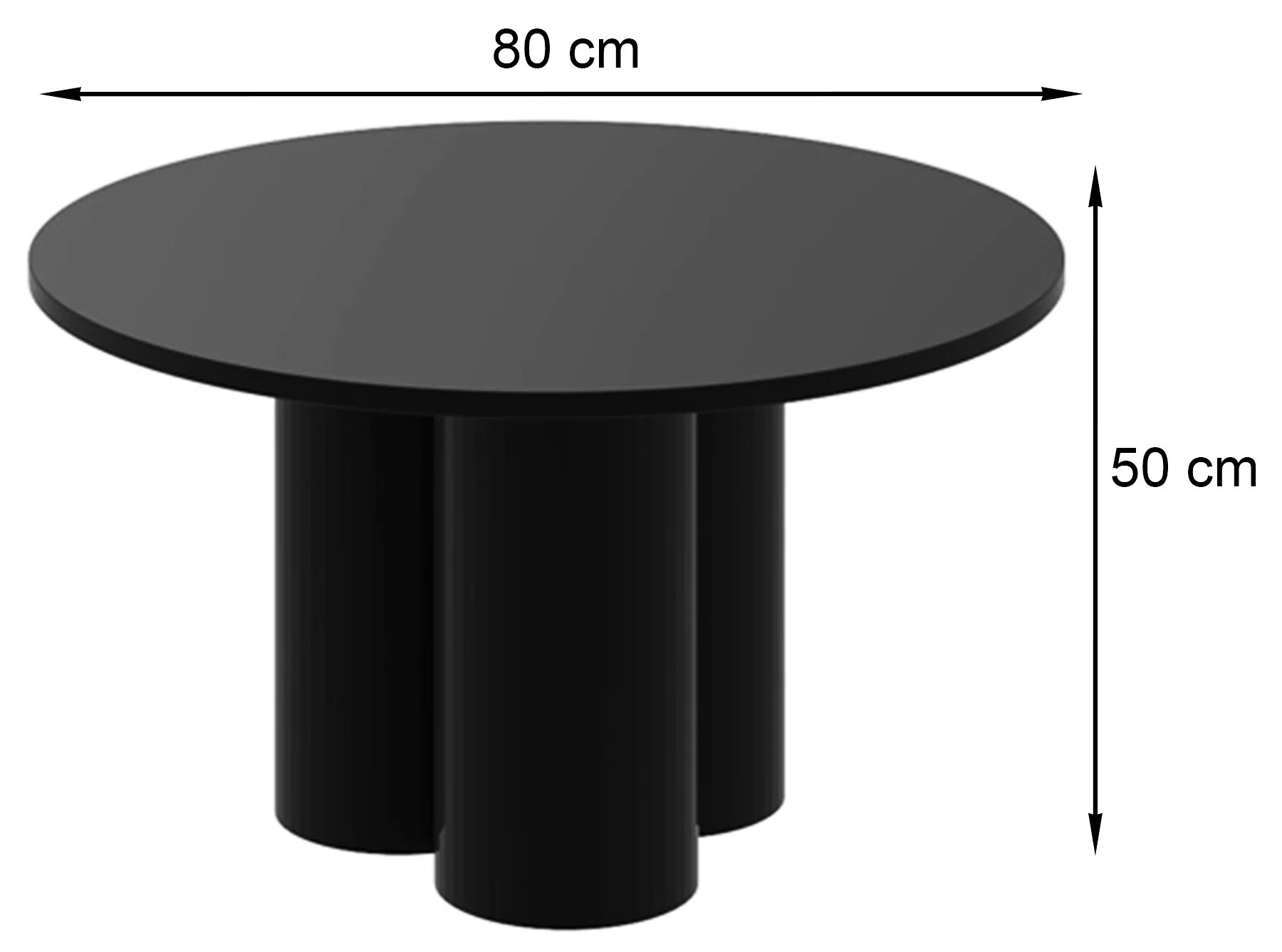 Stolik kawowy Imprrese okrągły 80 cm czarny wysoki połysk - Image 3