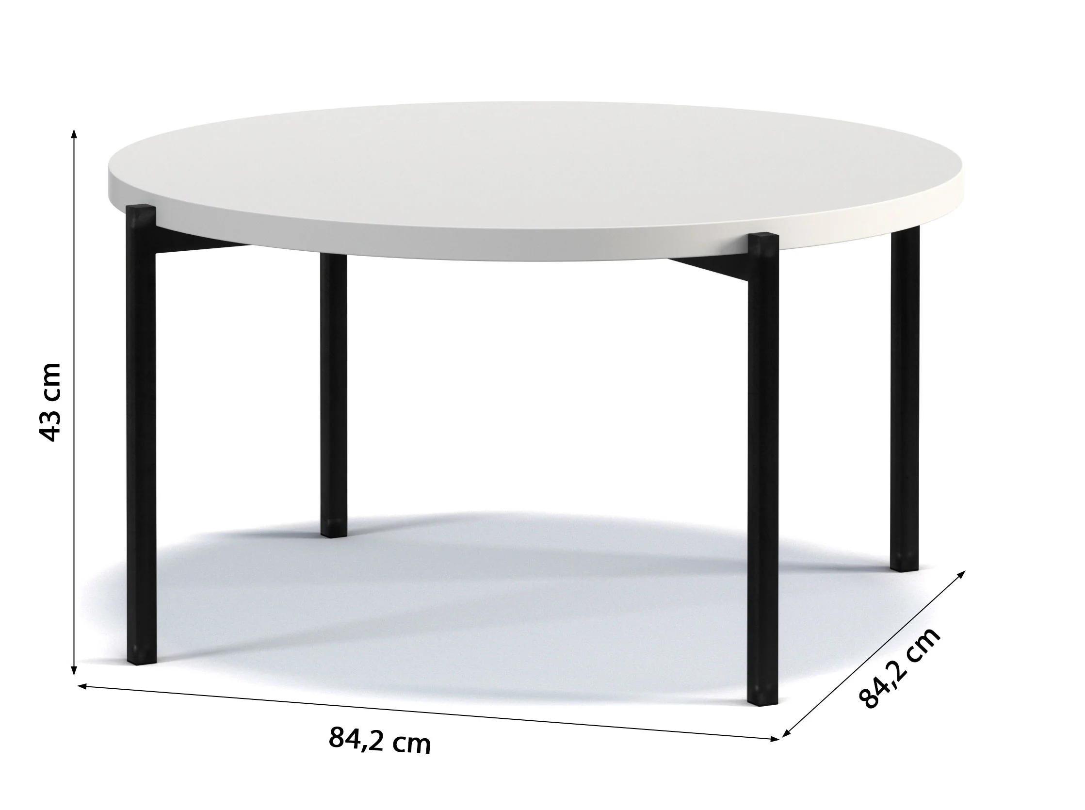 Stolik kawowy Kortala okrągły 80 cm czarny mat niski - Image 3