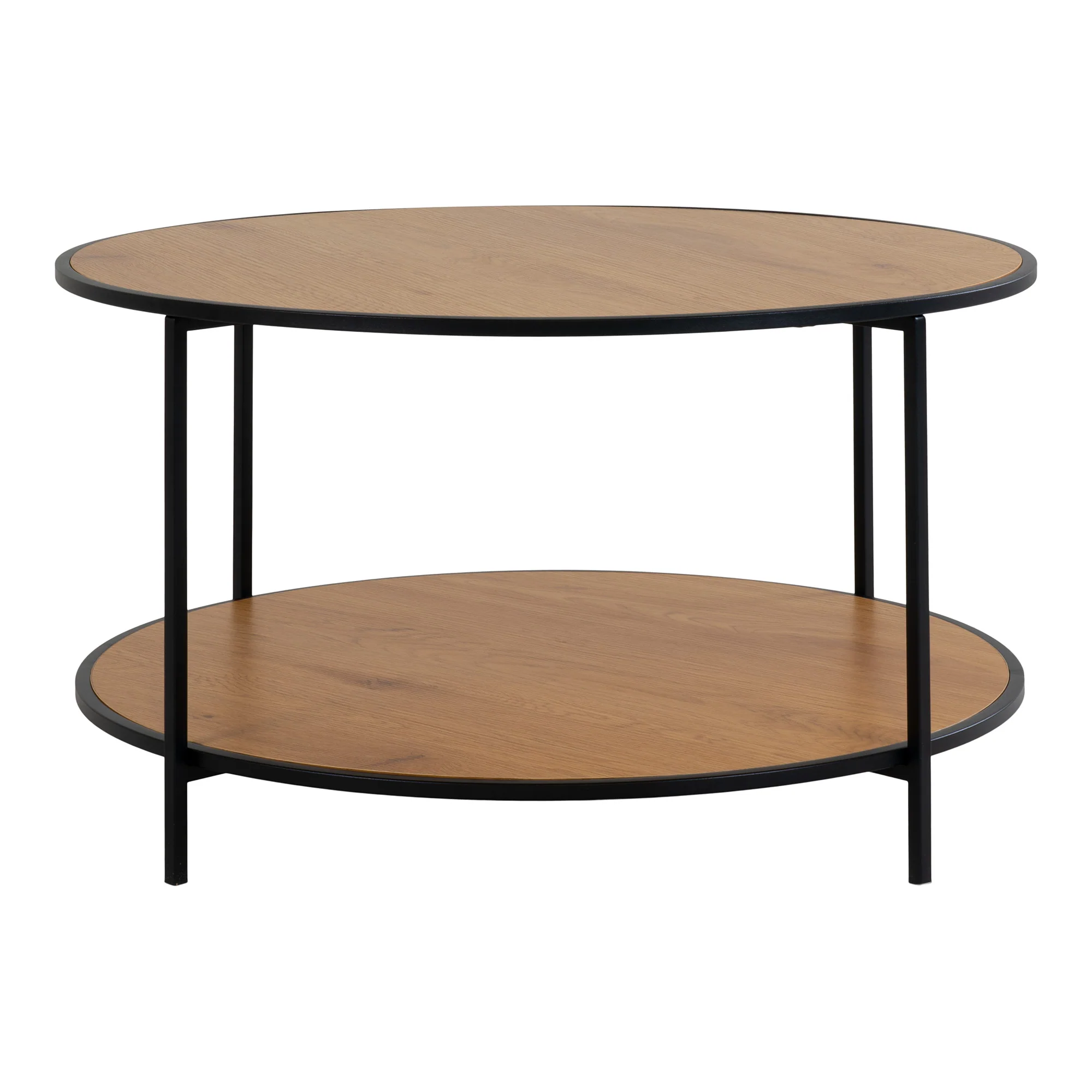 Stolik kawowy Krapina okrągły 80 cm dąb/czarny - Image 4