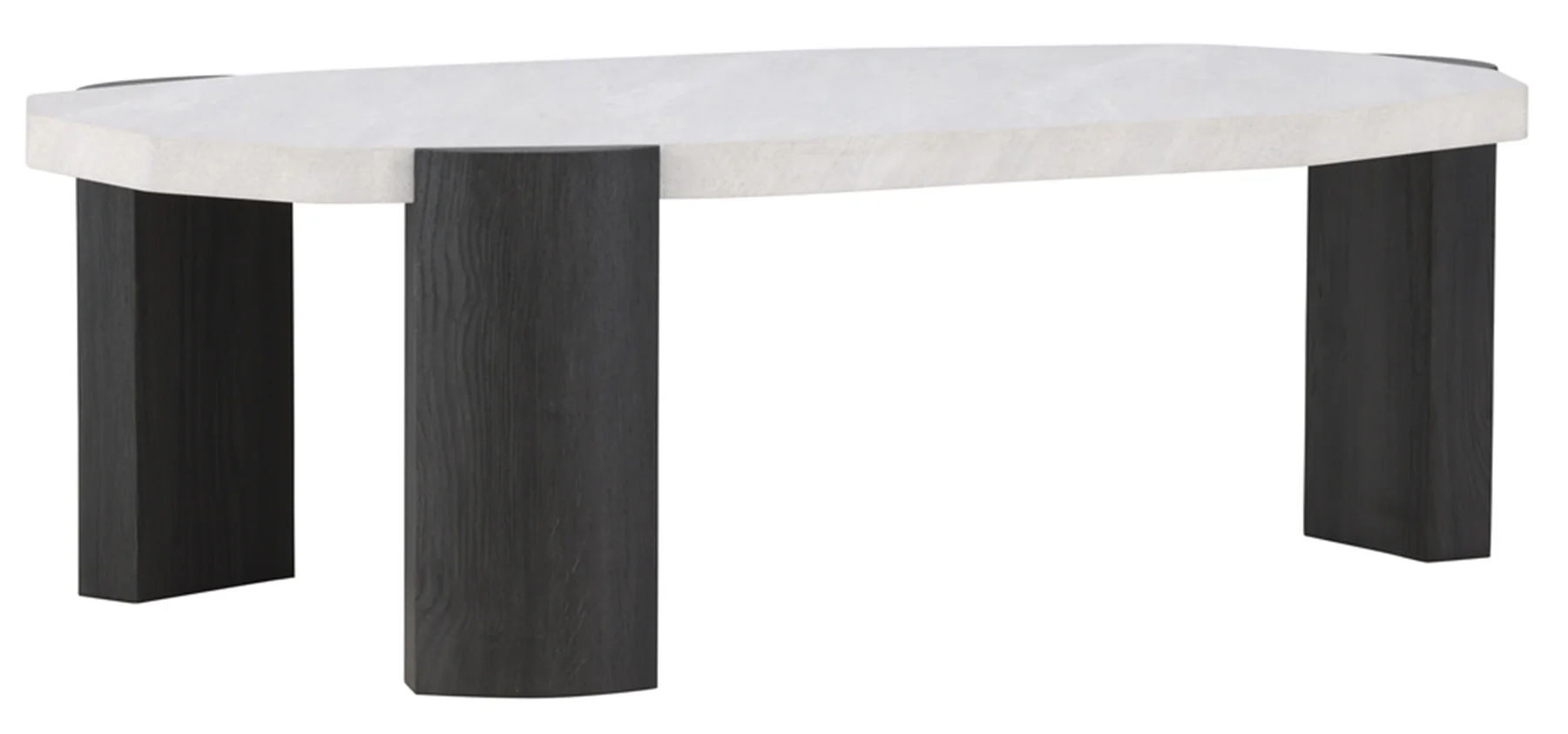 Stolik kawowy Kres 125x71 cm jasnoszary/dąb czarny