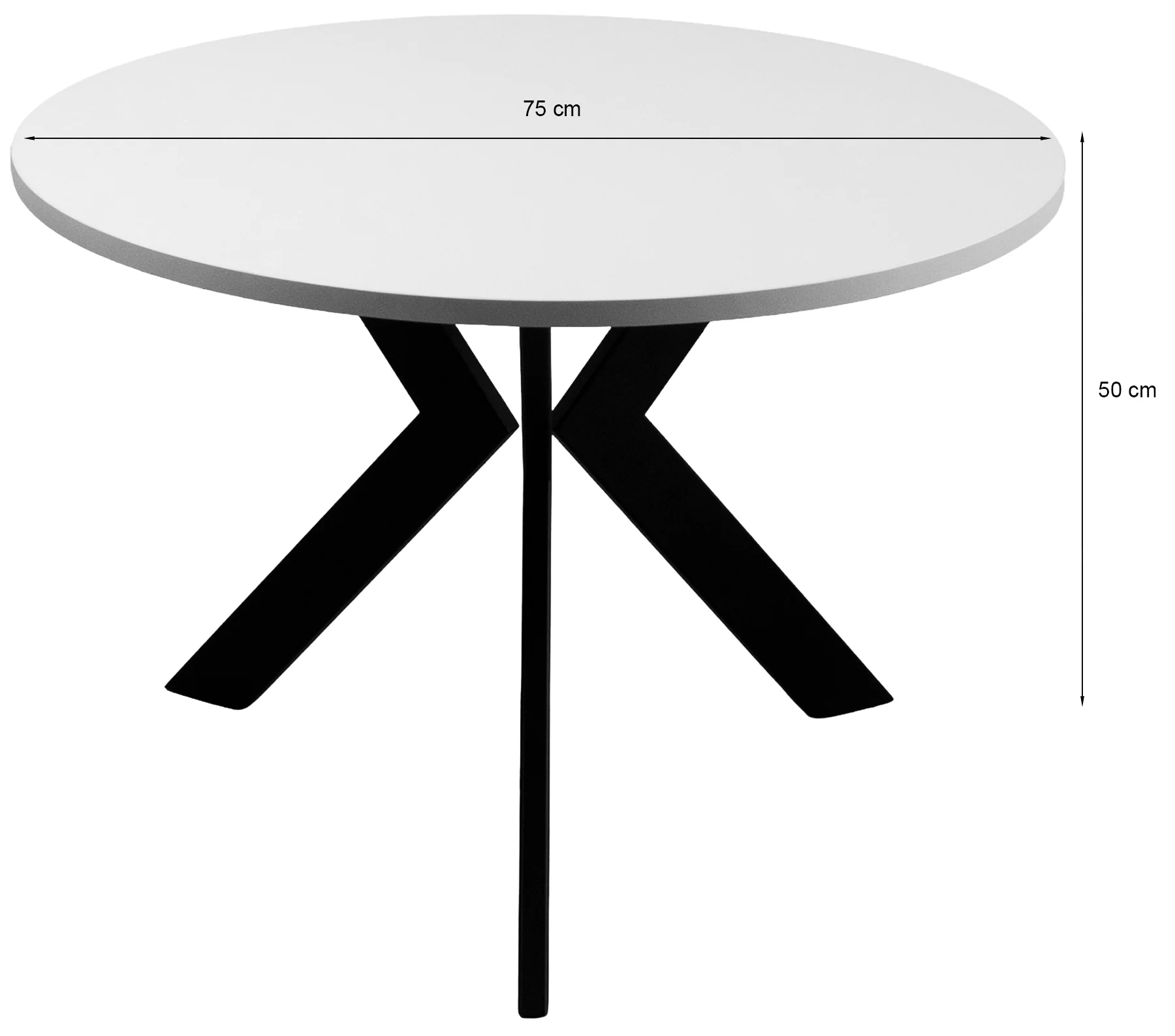 Stolik kawowy Loussly okrągły 75 cm kaszmir z czarnymi nogami - Image 3