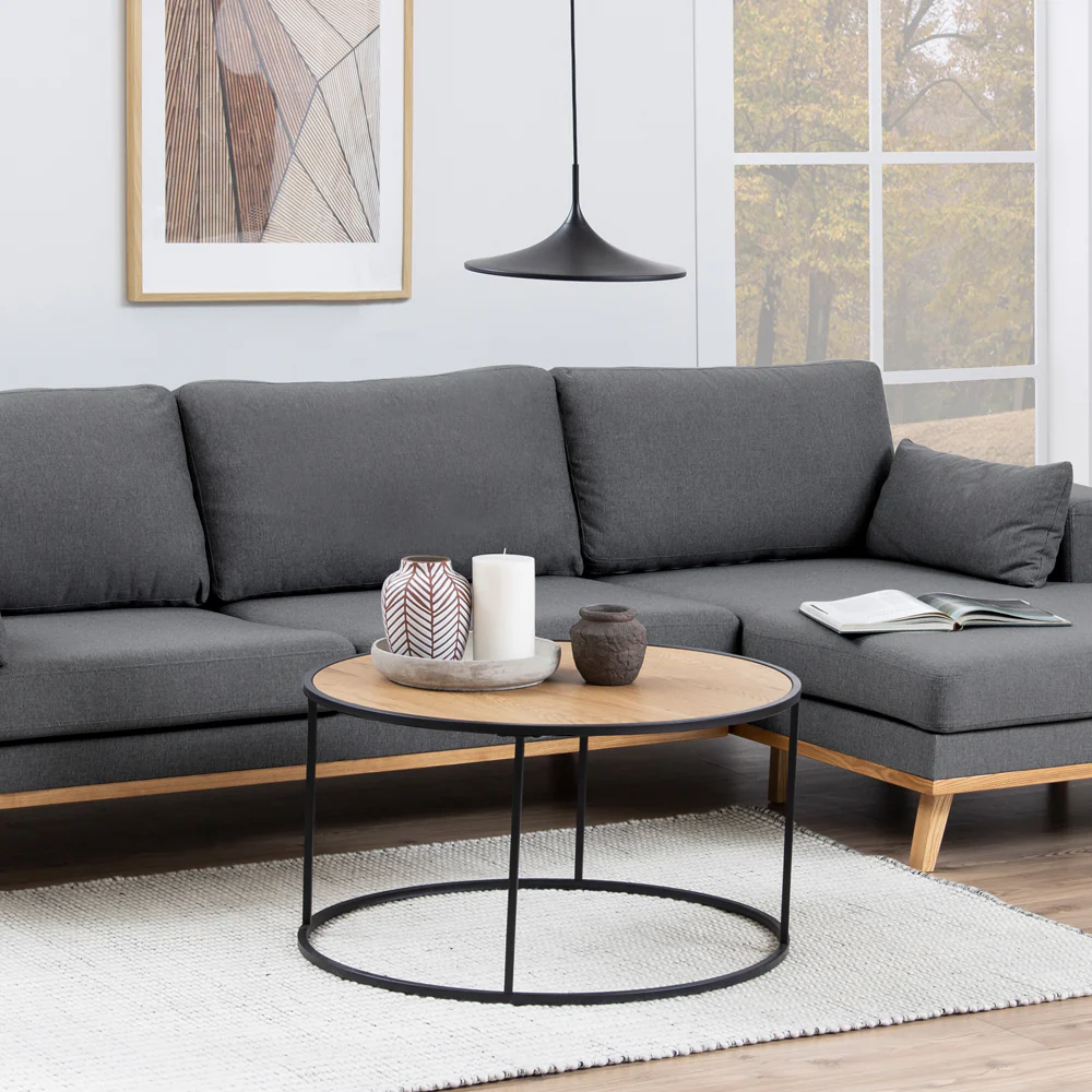 Stolik kawowy Magerta w stylu industrialnym na bazie okręgu średnica 80 cm - Image 2